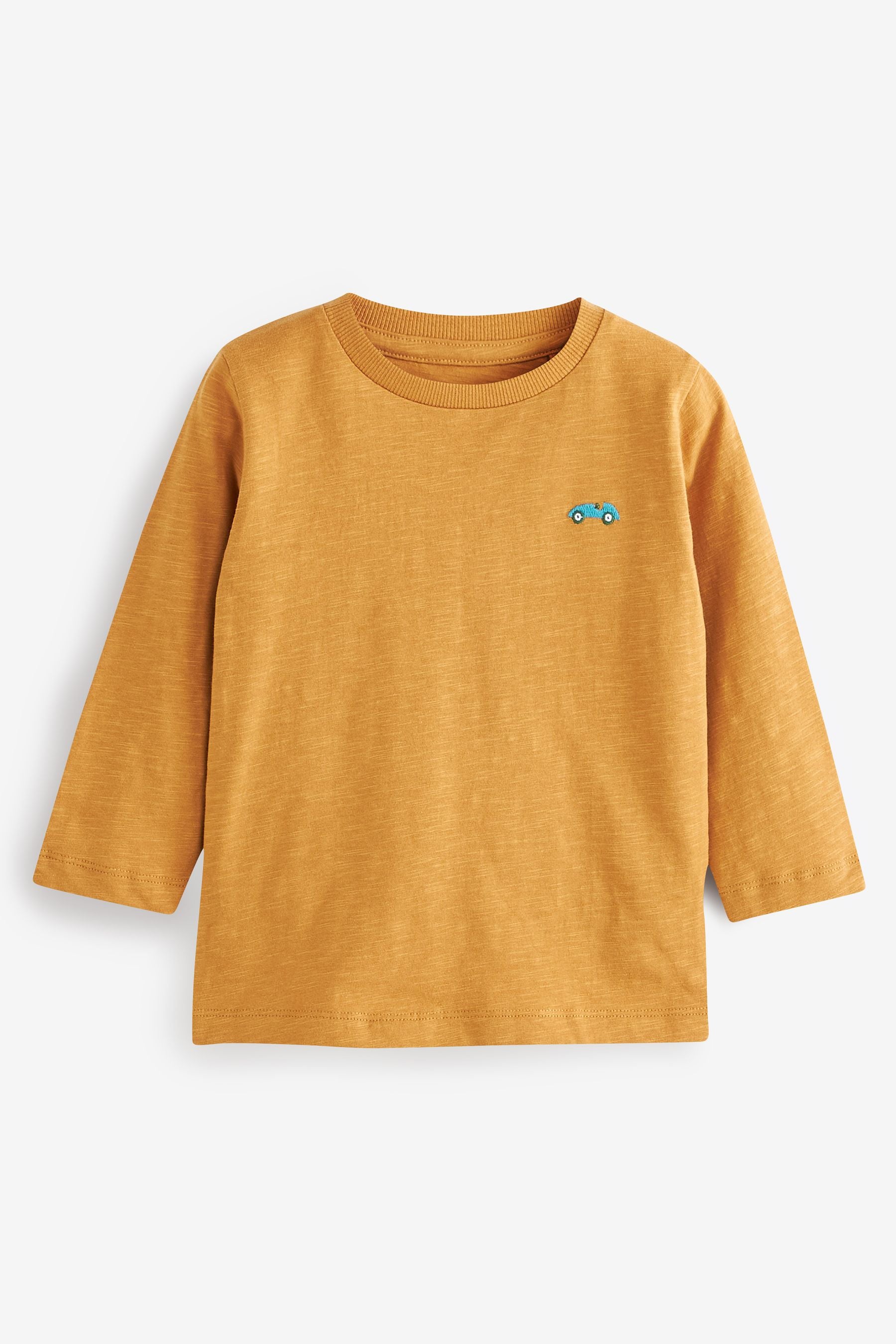 Navy/Ochre Yellow 5 Pack Long Sleeve T-Shirts (3mths-7yrs)