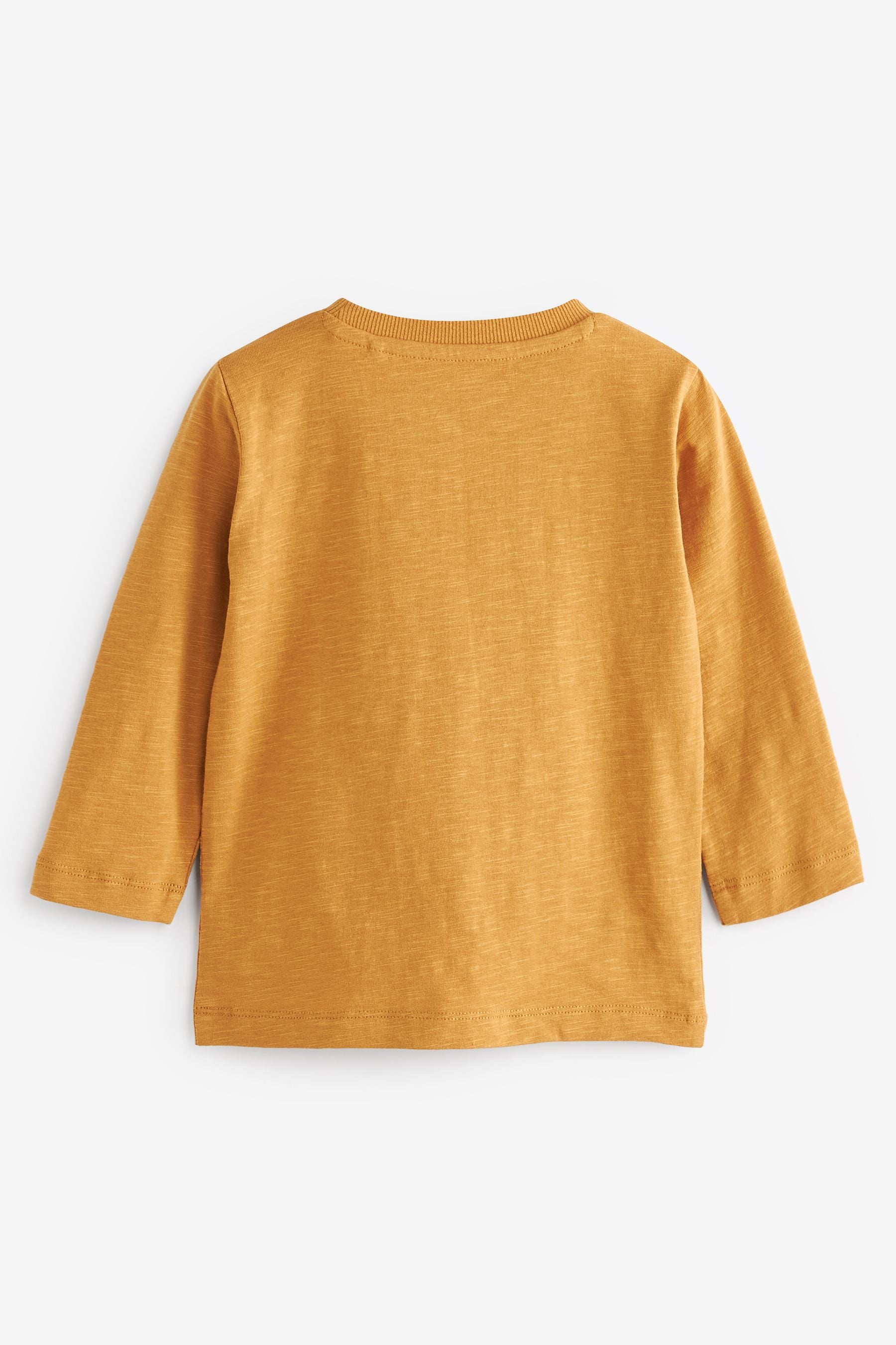 Navy/Ochre Yellow 5 Pack Long Sleeve T-Shirts (3mths-7yrs)