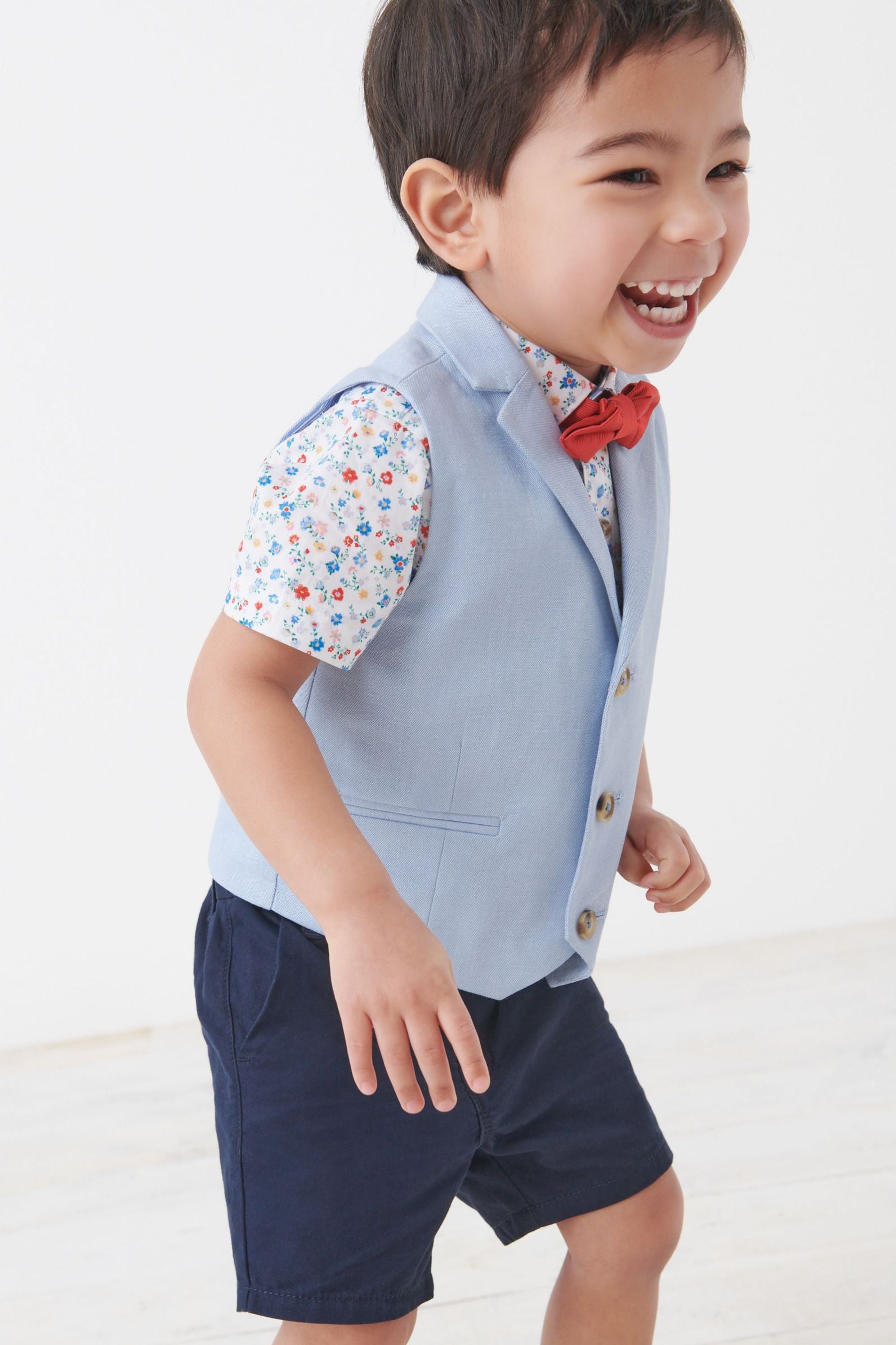 Blue Waistcoat, Shirt And Bowtie Set (3mths-7yrs)