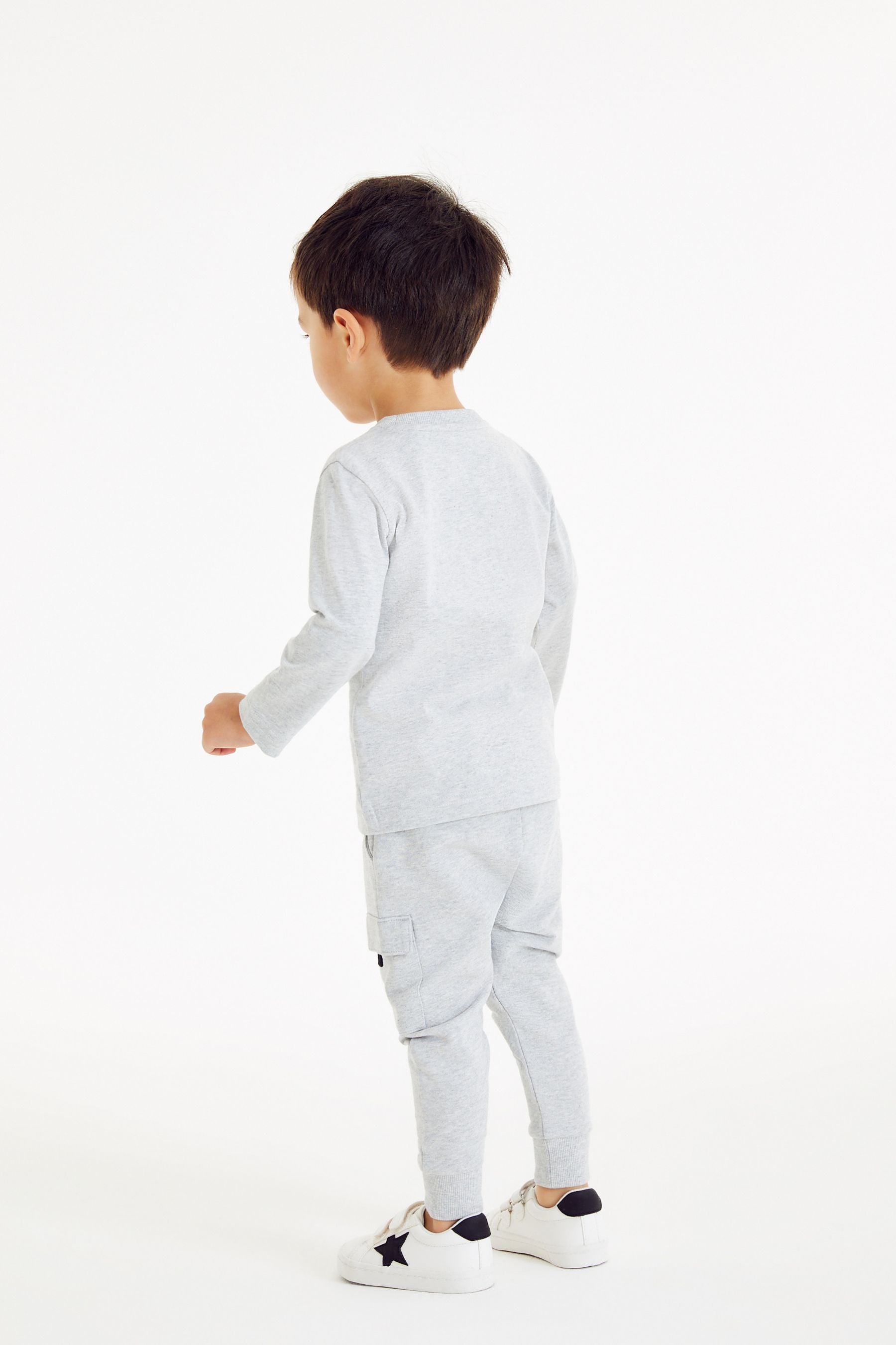 Grey Jersey Long Sleeve Top And Jogger Set (3mths-7yrs)