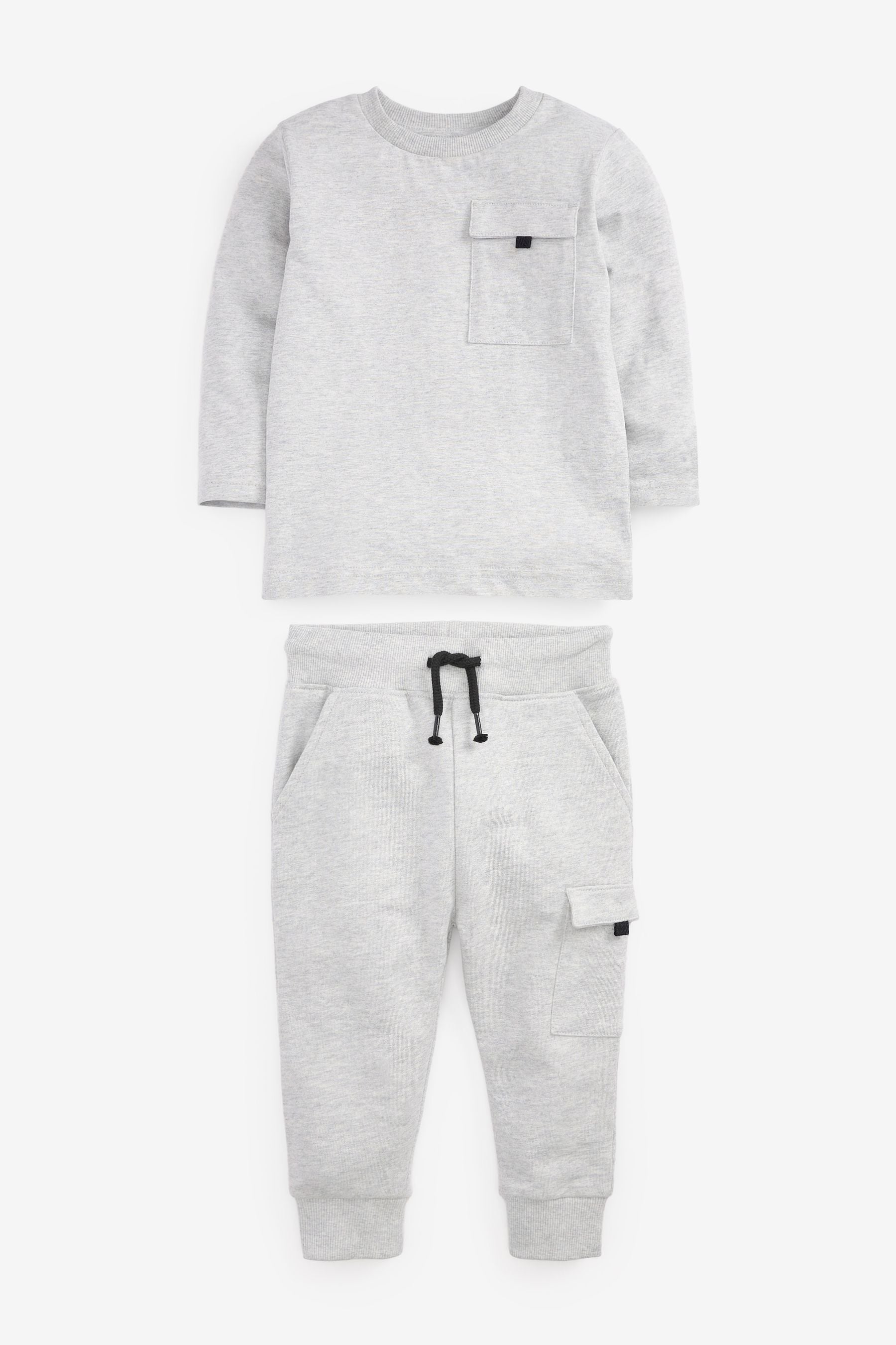 Grey Jersey Long Sleeve Top And Jogger Set (3mths-7yrs)