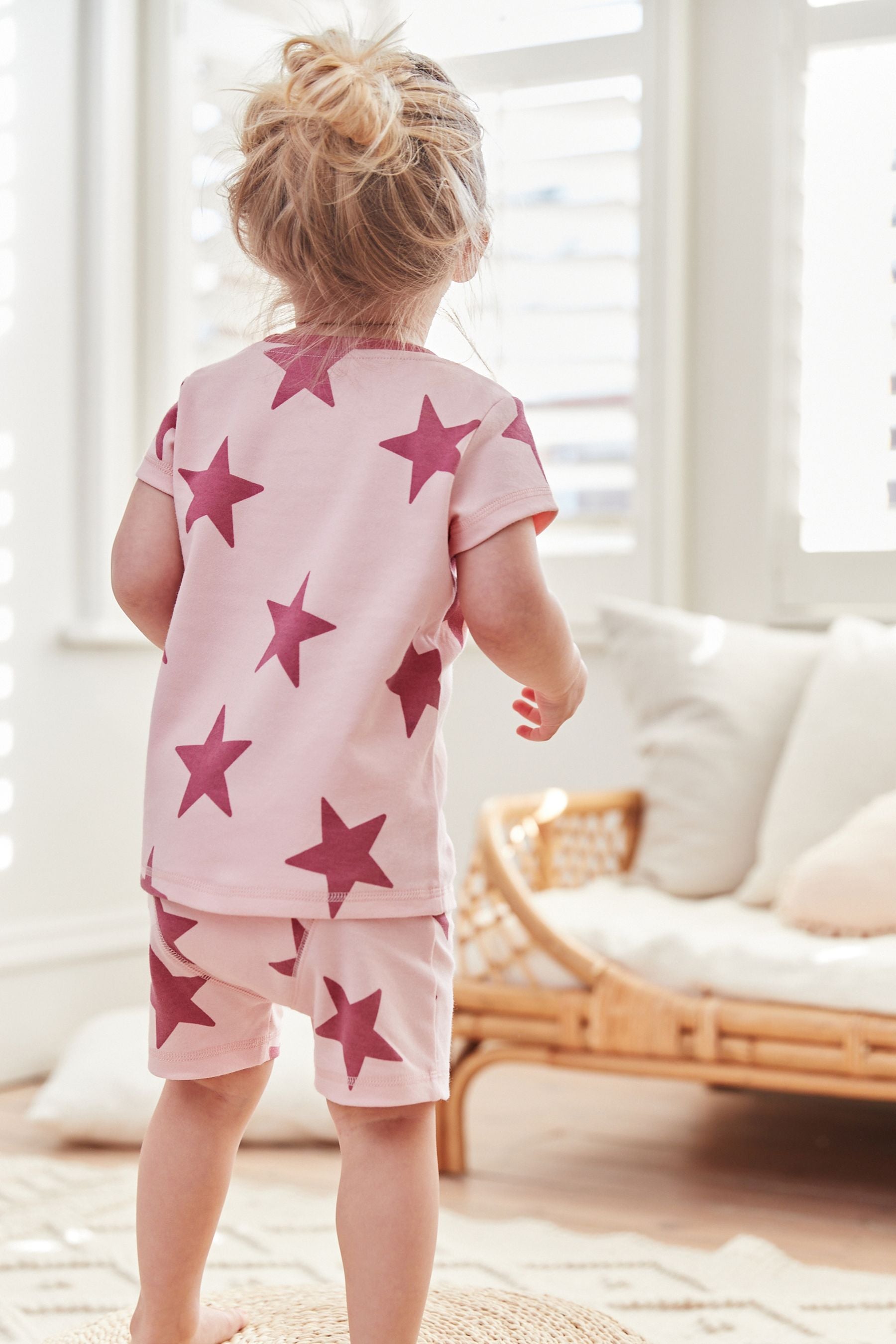 Pink/White Star Short Pyjamas 3 Pack (3-16yrs)