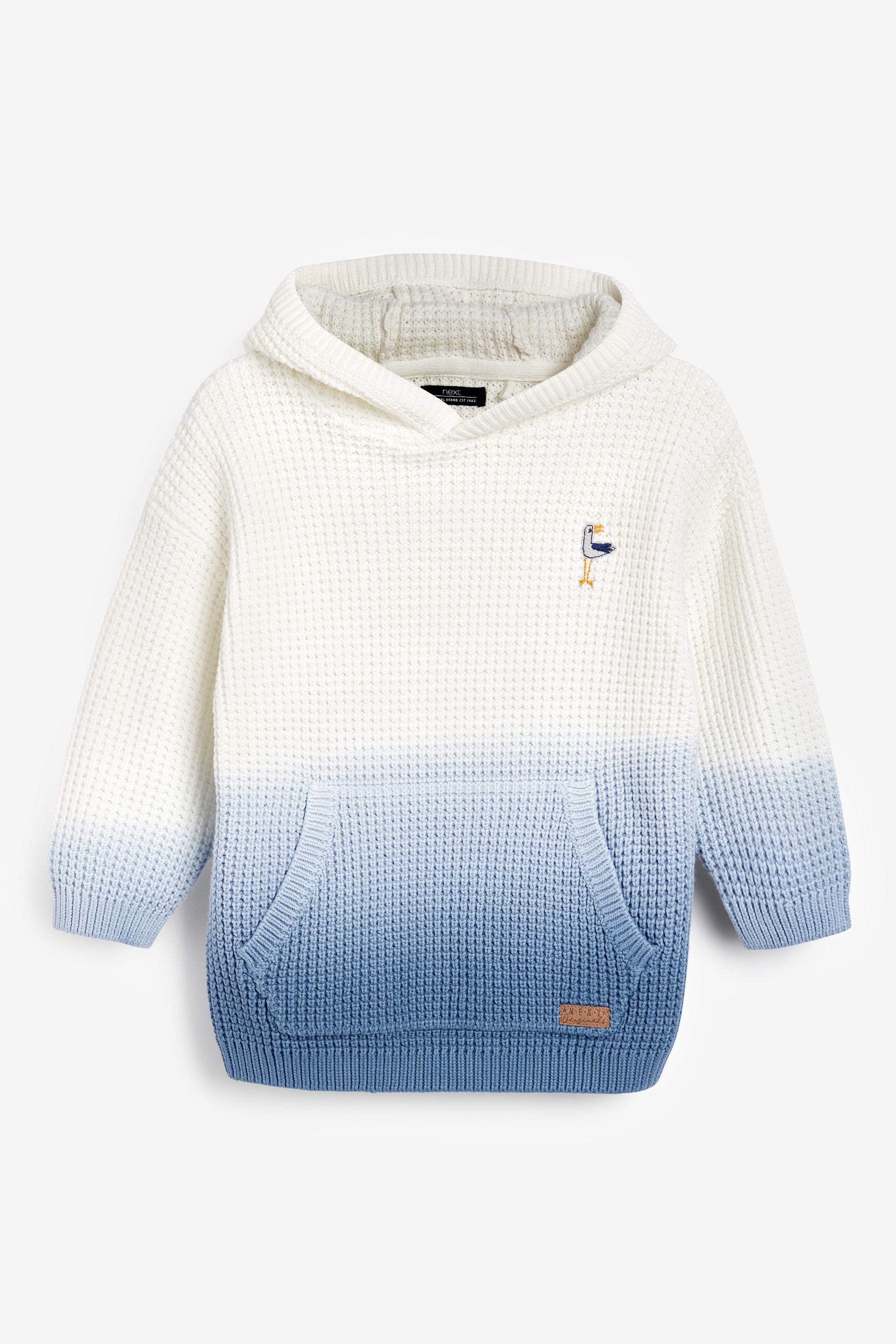 Blue/White Knitted Hoodie (3mths-7yrs)