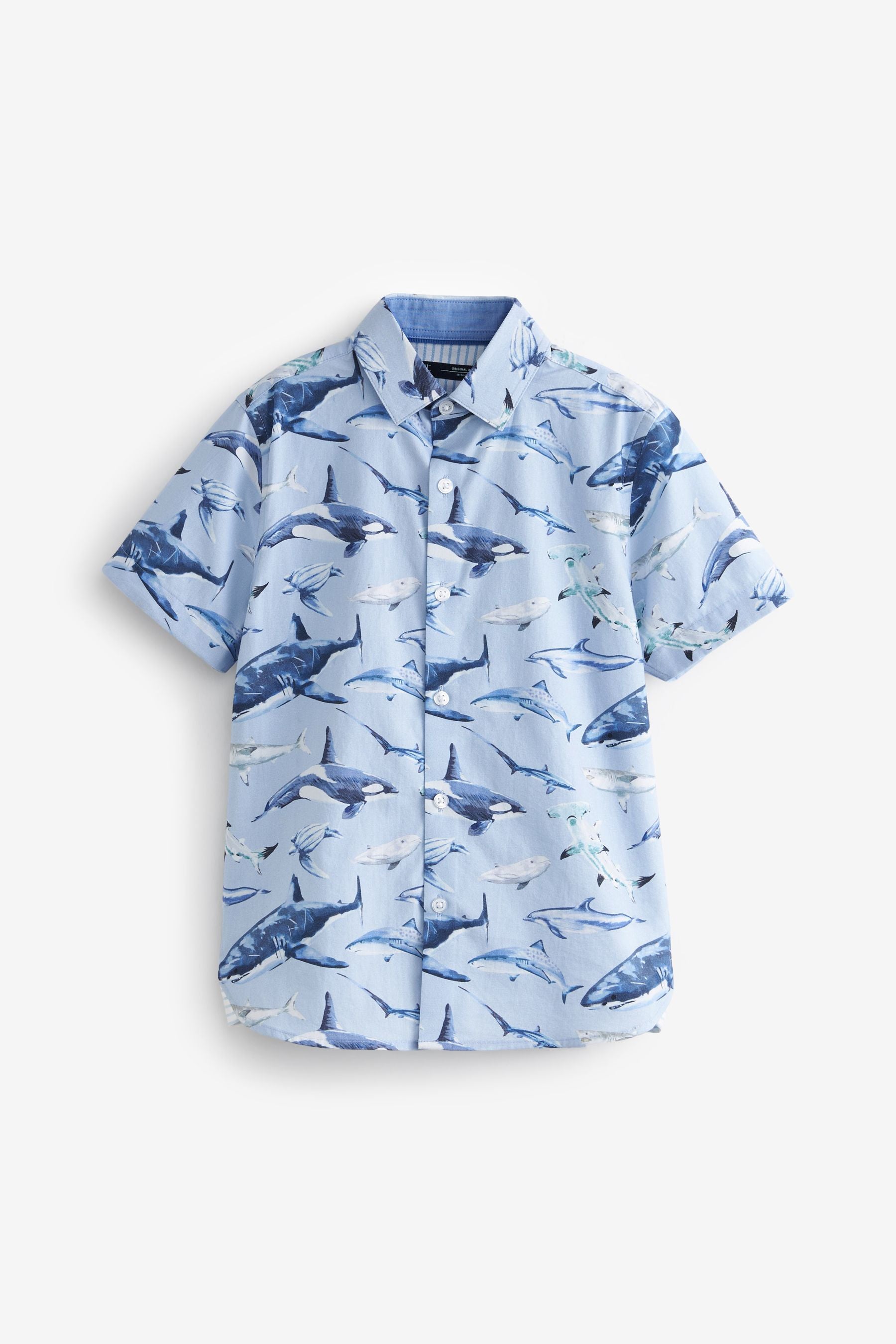 Blue Shark Short Sleeve Printed Shirt (3-16yrs)