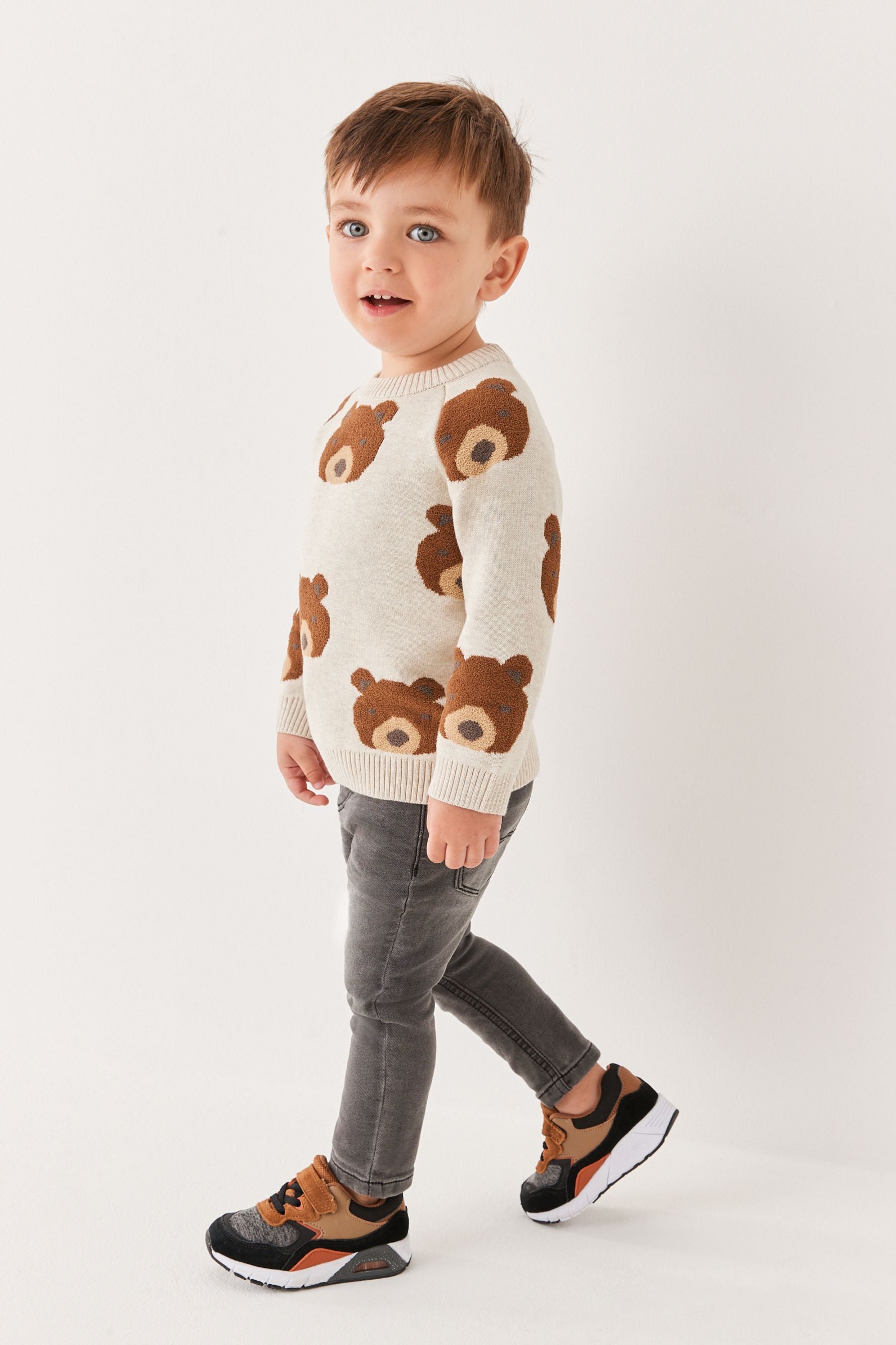 Brown Bear Face Jumper (3mths-7yrs)