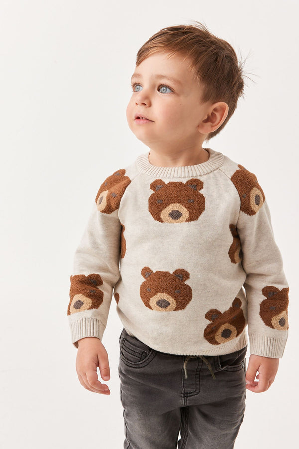 Brown Bear Face Jumper (3mths-7yrs)