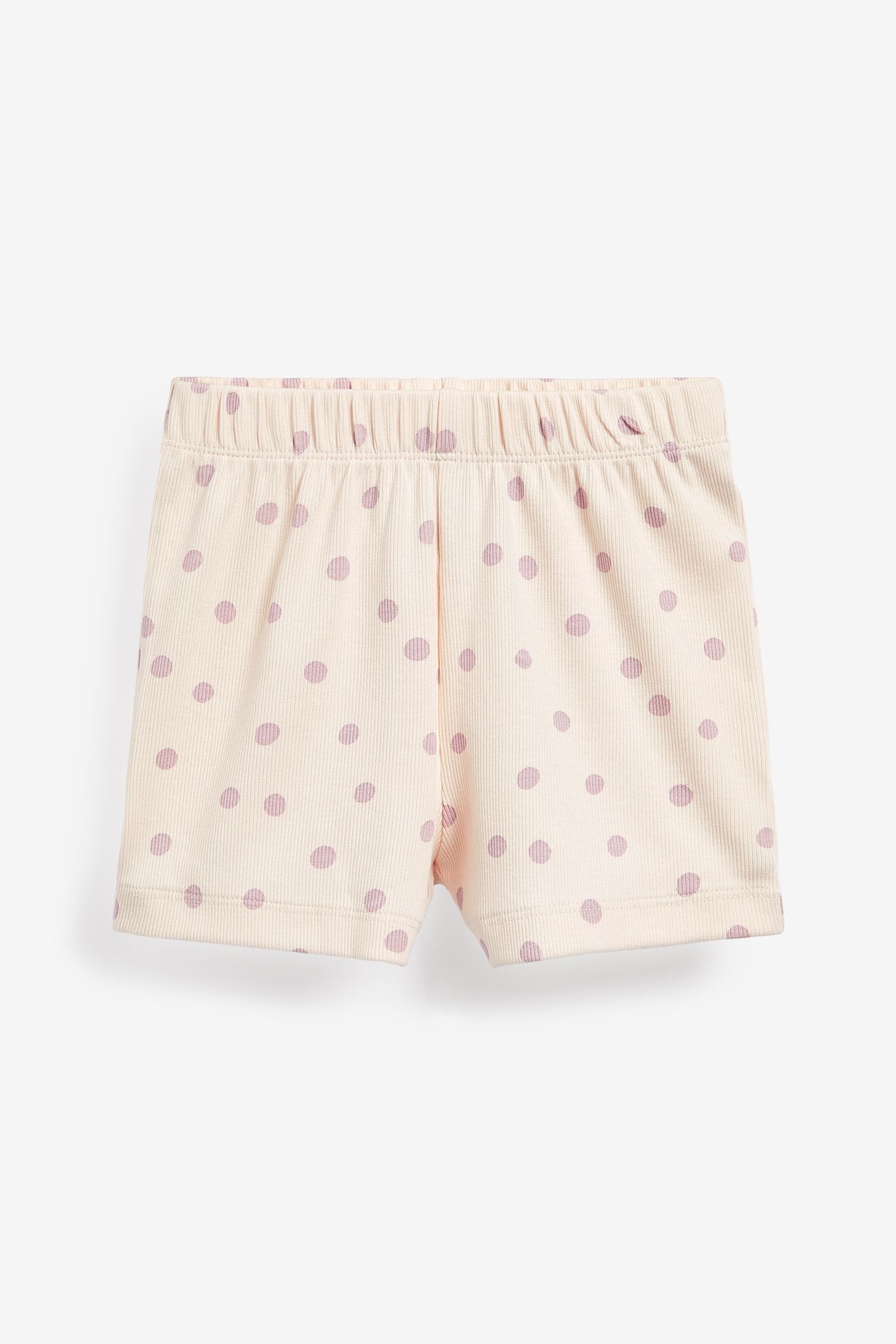 Lilac Purple/Cream Spot 2 Pack Short Pyjamas (9mths-16yrs)