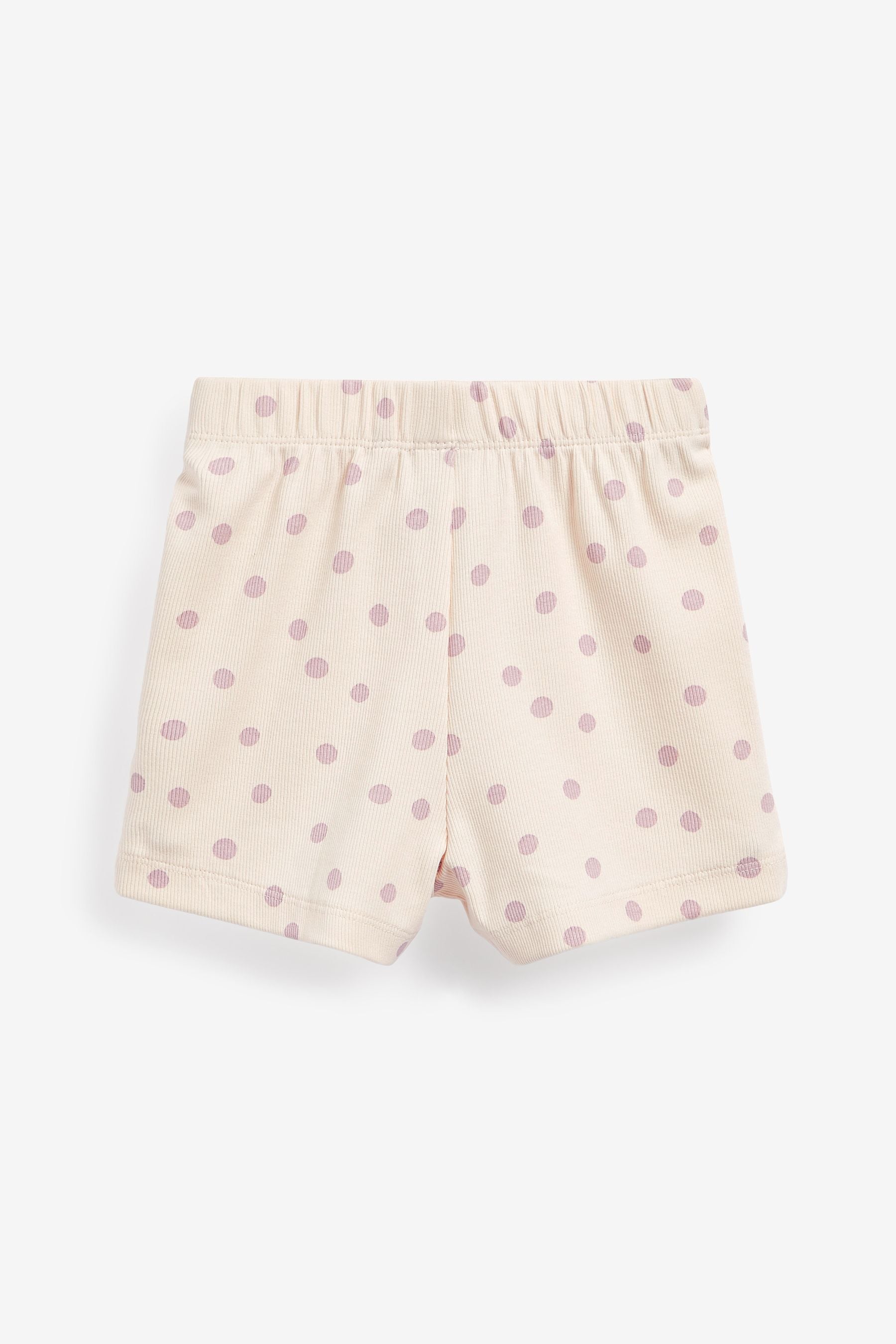 Lilac Purple/Cream Spot 2 Pack Short Pyjamas (9mths-16yrs)