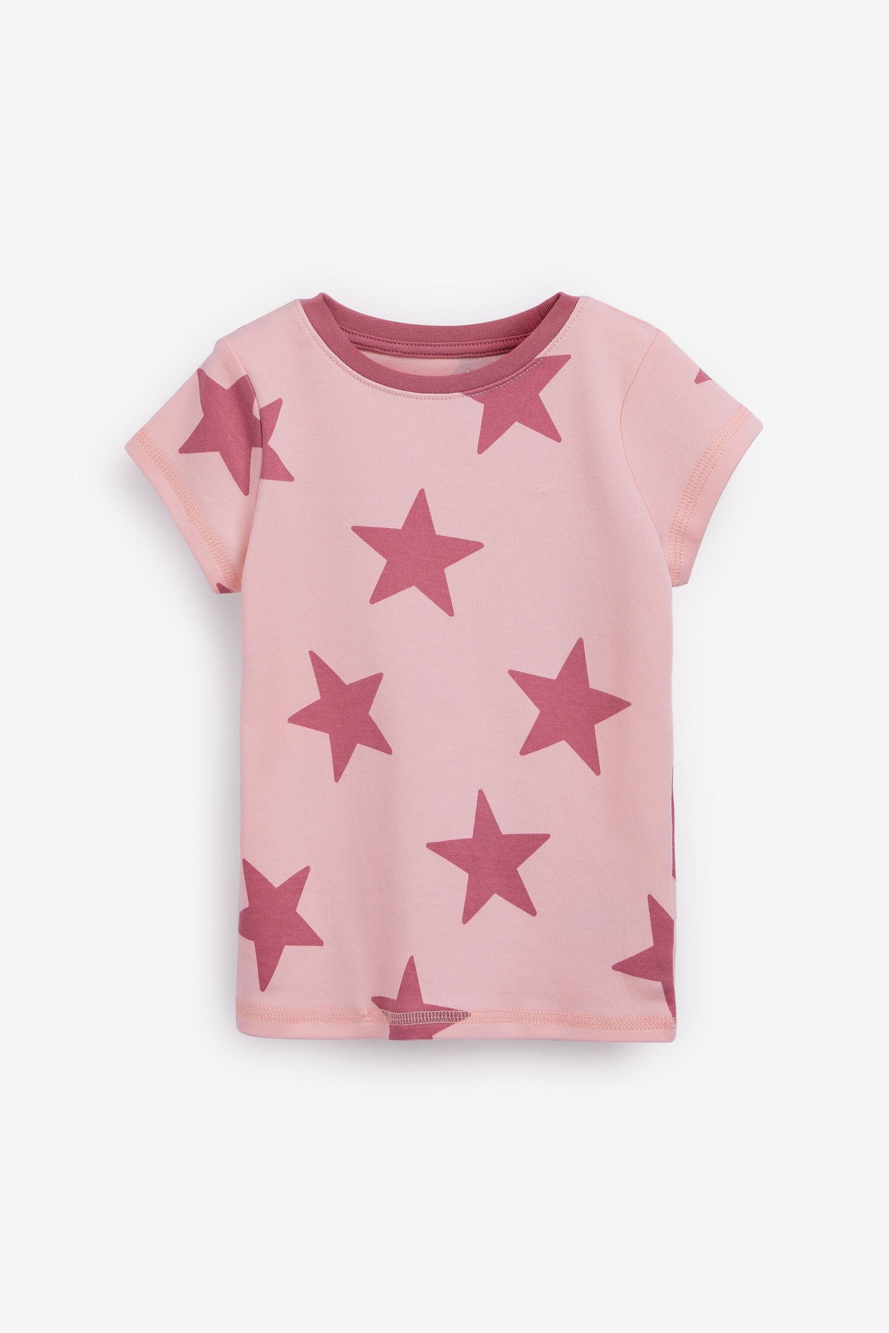 Pink/White Star Short Pyjamas 3 Pack (3-16yrs)