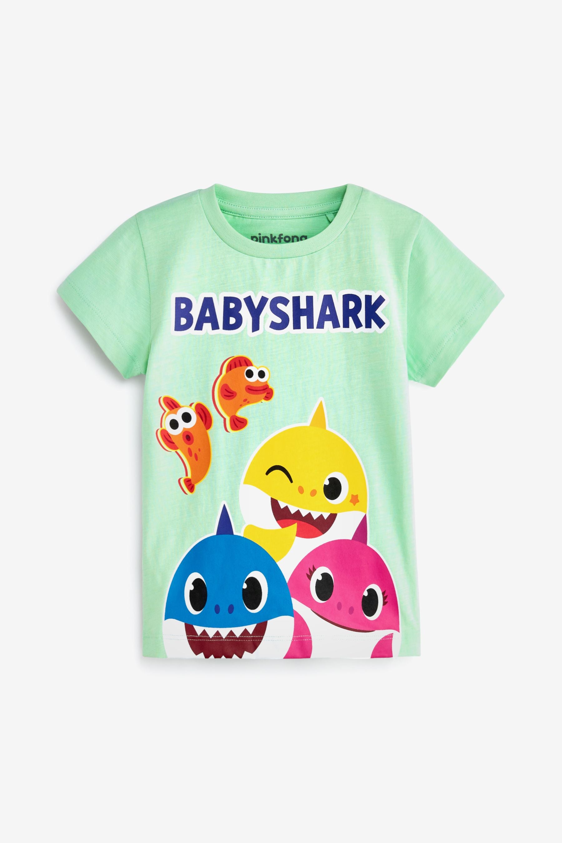 Mint Green Baby Shark Short Sleeve T-Shirt (3mths-8yrs)