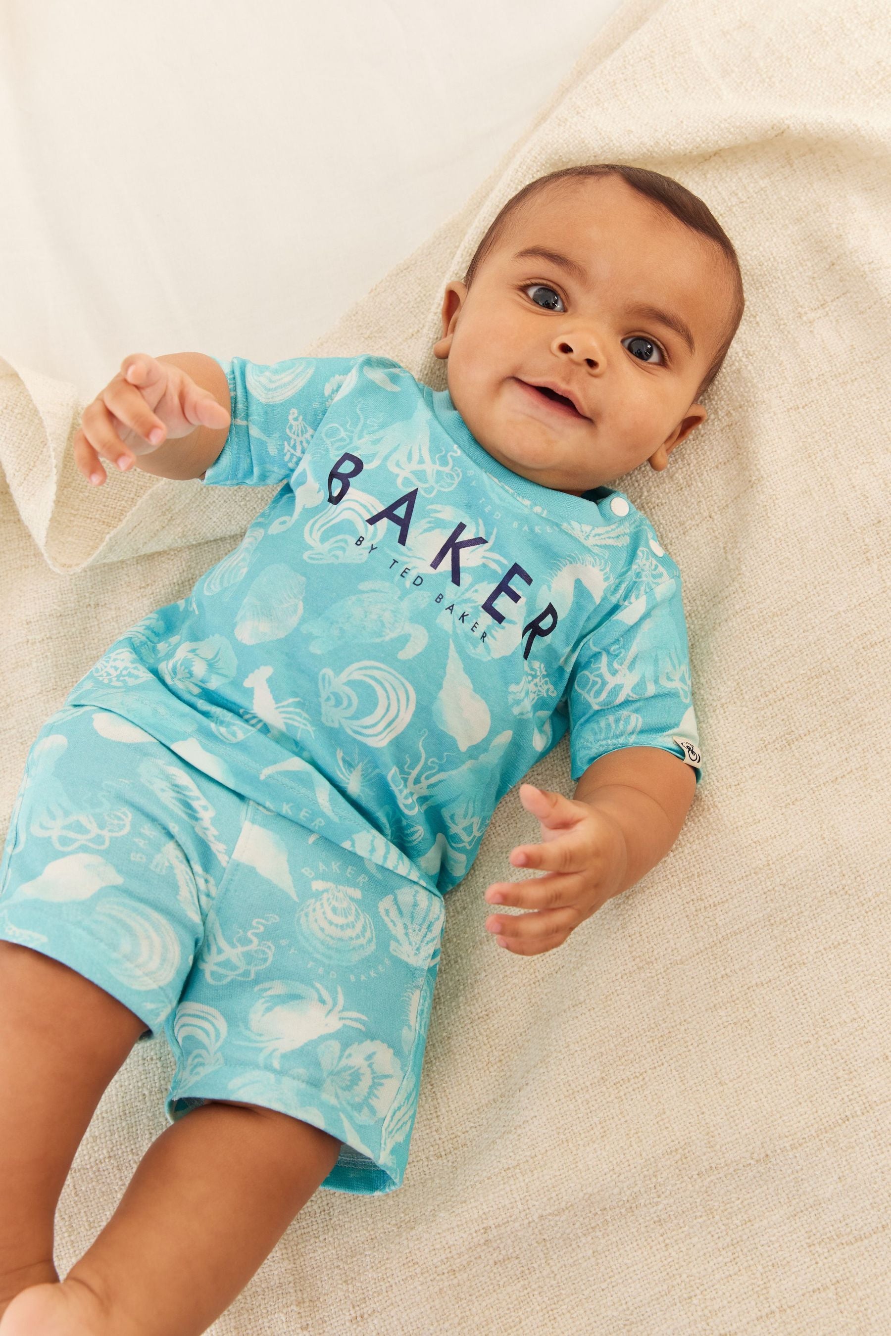 Blue Baker by Ted Baker Blue Printed T-Shirt and Shorts Set