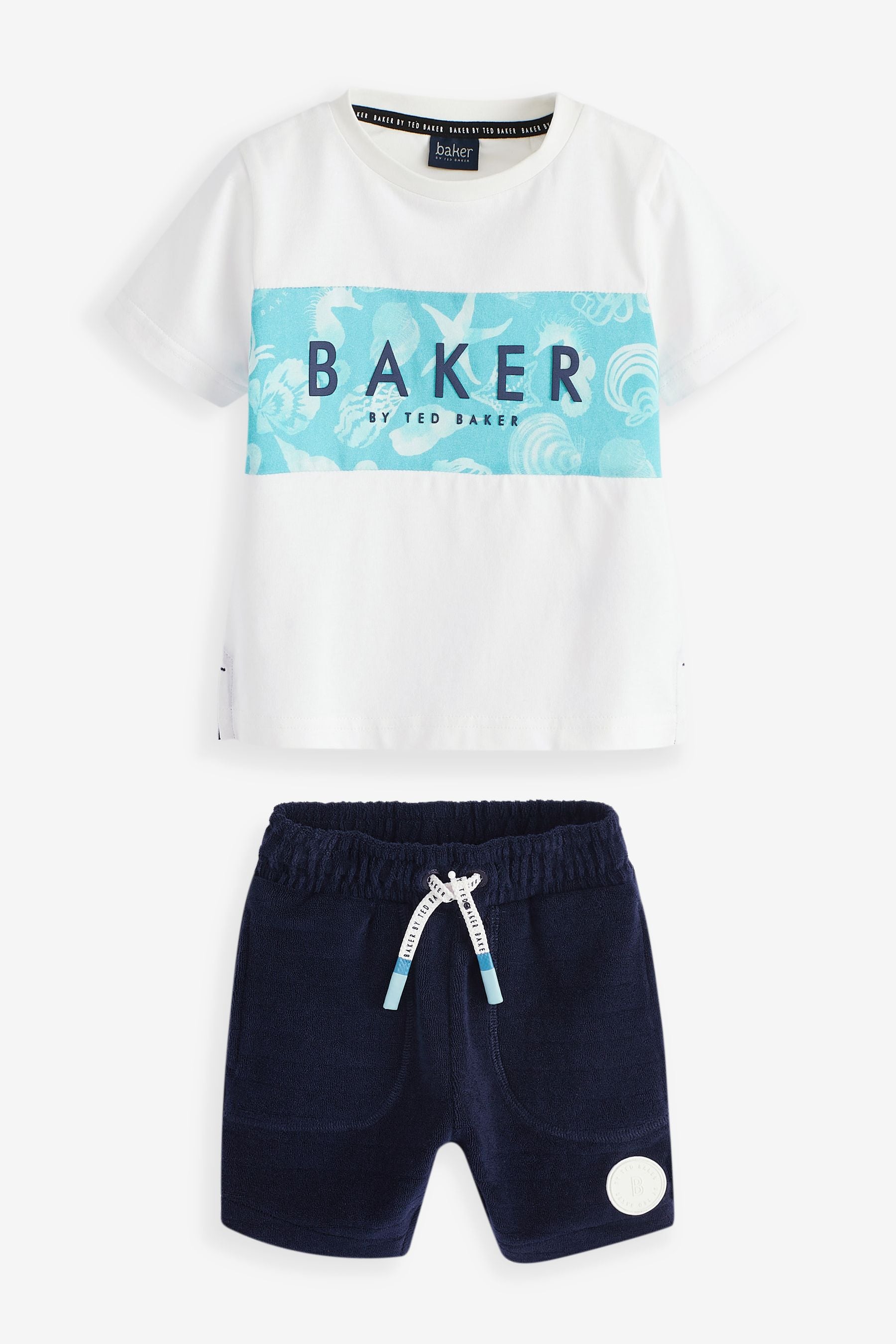 Baker by Ted Baker White T-Shirt And Navy Shorts Set