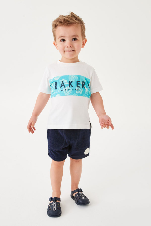 Baker by Ted Baker White T-Shirt And Navy Shorts Set