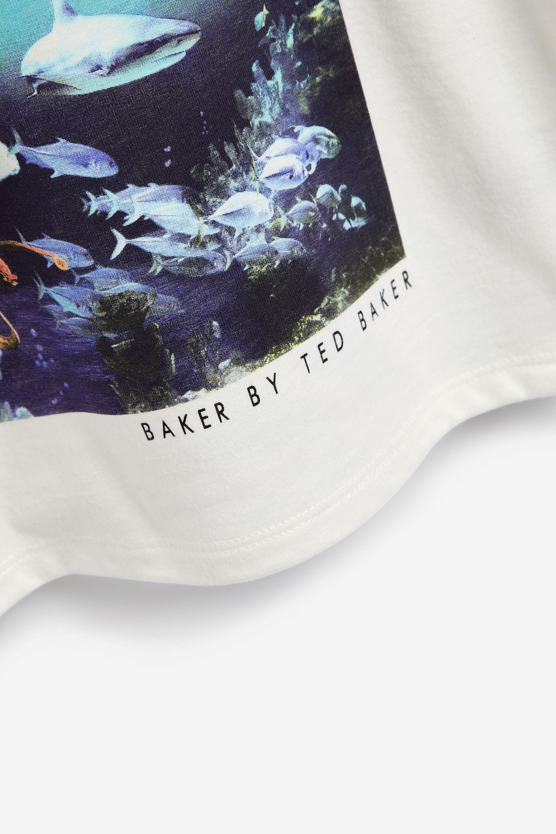 Baker by Ted Baker White Turtle Graphic T-Shirt