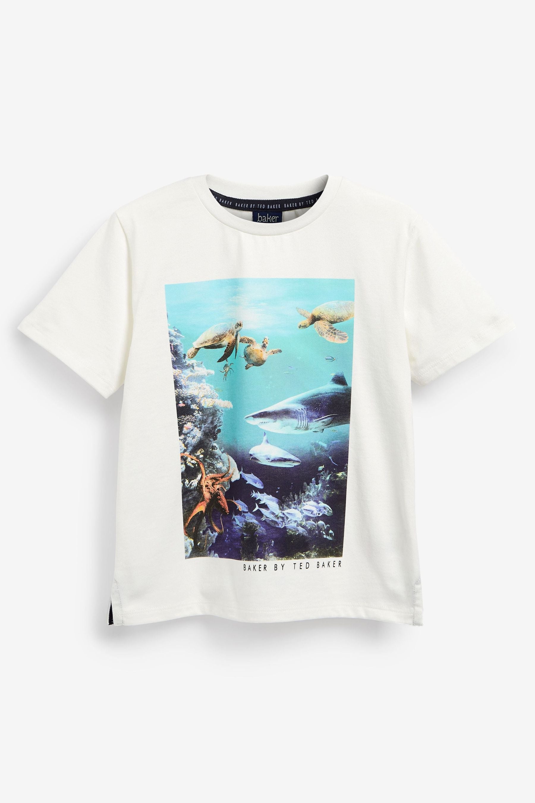 Baker by Ted Baker White Turtle Graphic T-Shirt