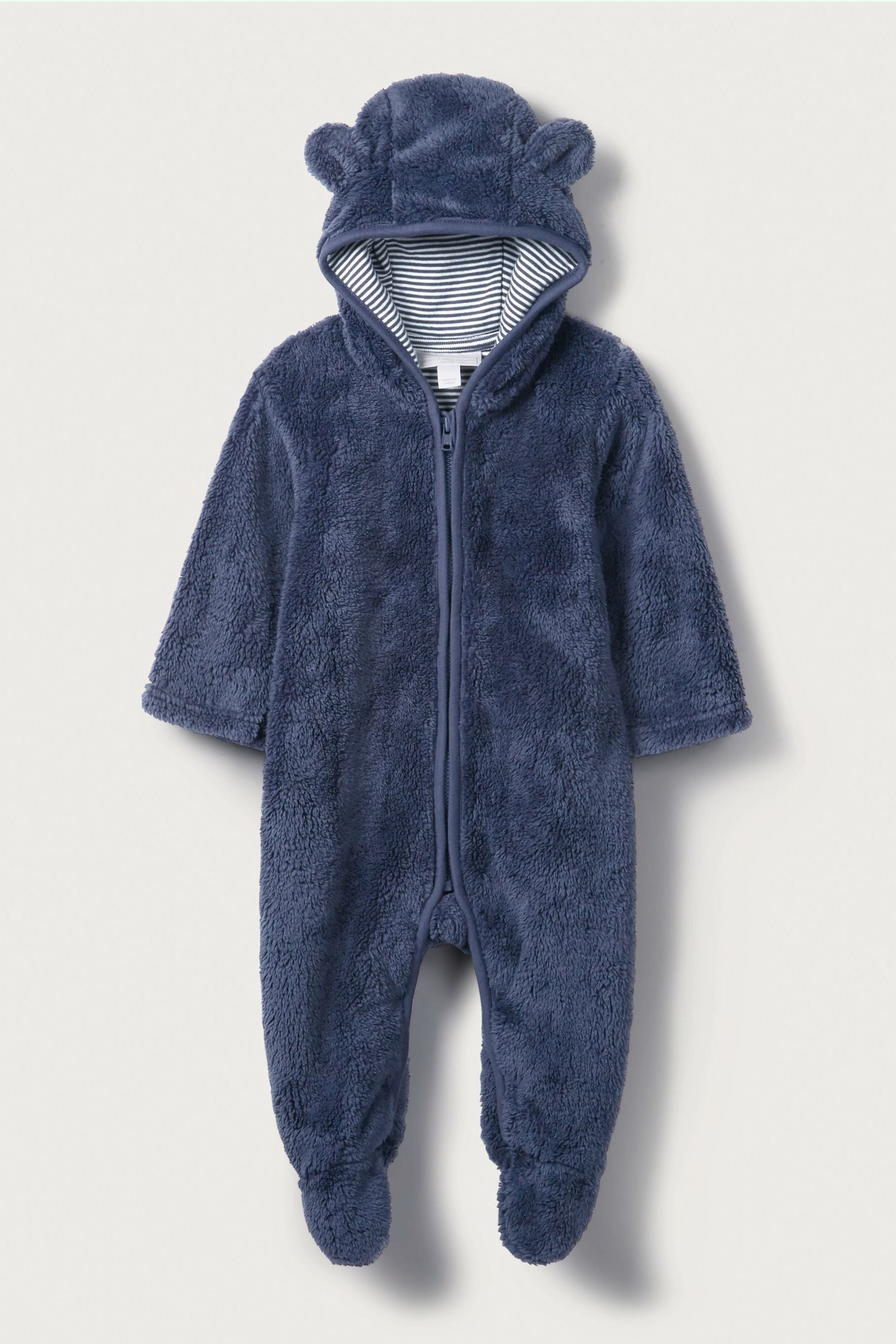 Blue The White Company Teddy Bear Fleece Toddler Pramsuit