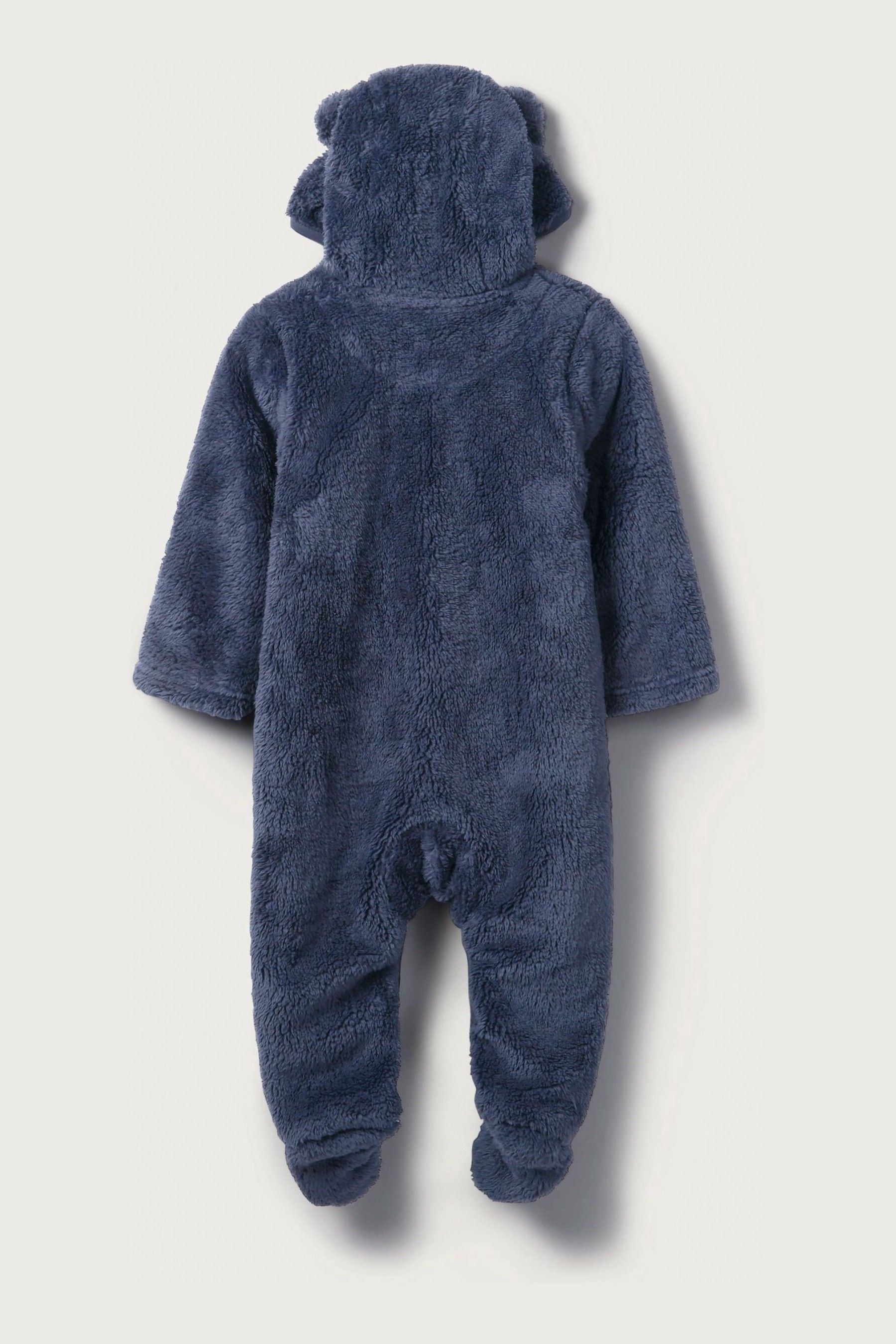 Blue The White Company Teddy Bear Fleece Toddler Pramsuit