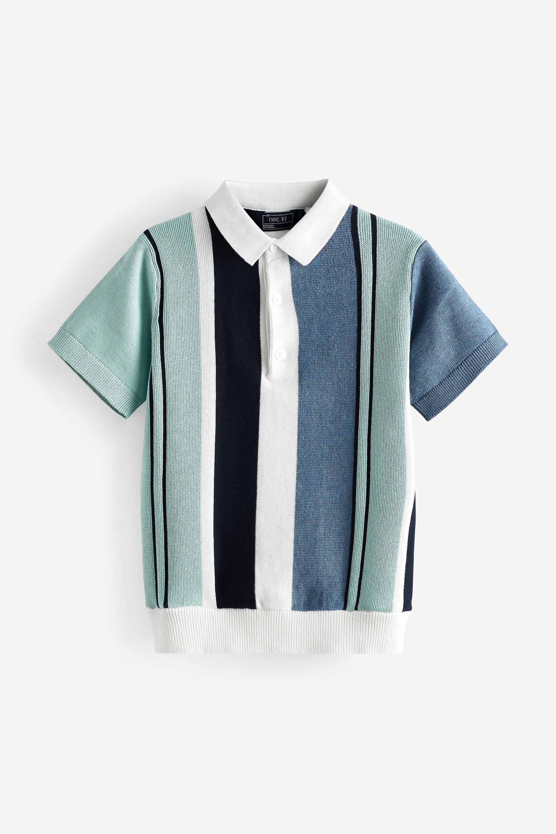 Minerals Vertical Stripe Knitted Polo Shirt (3-16yrs)