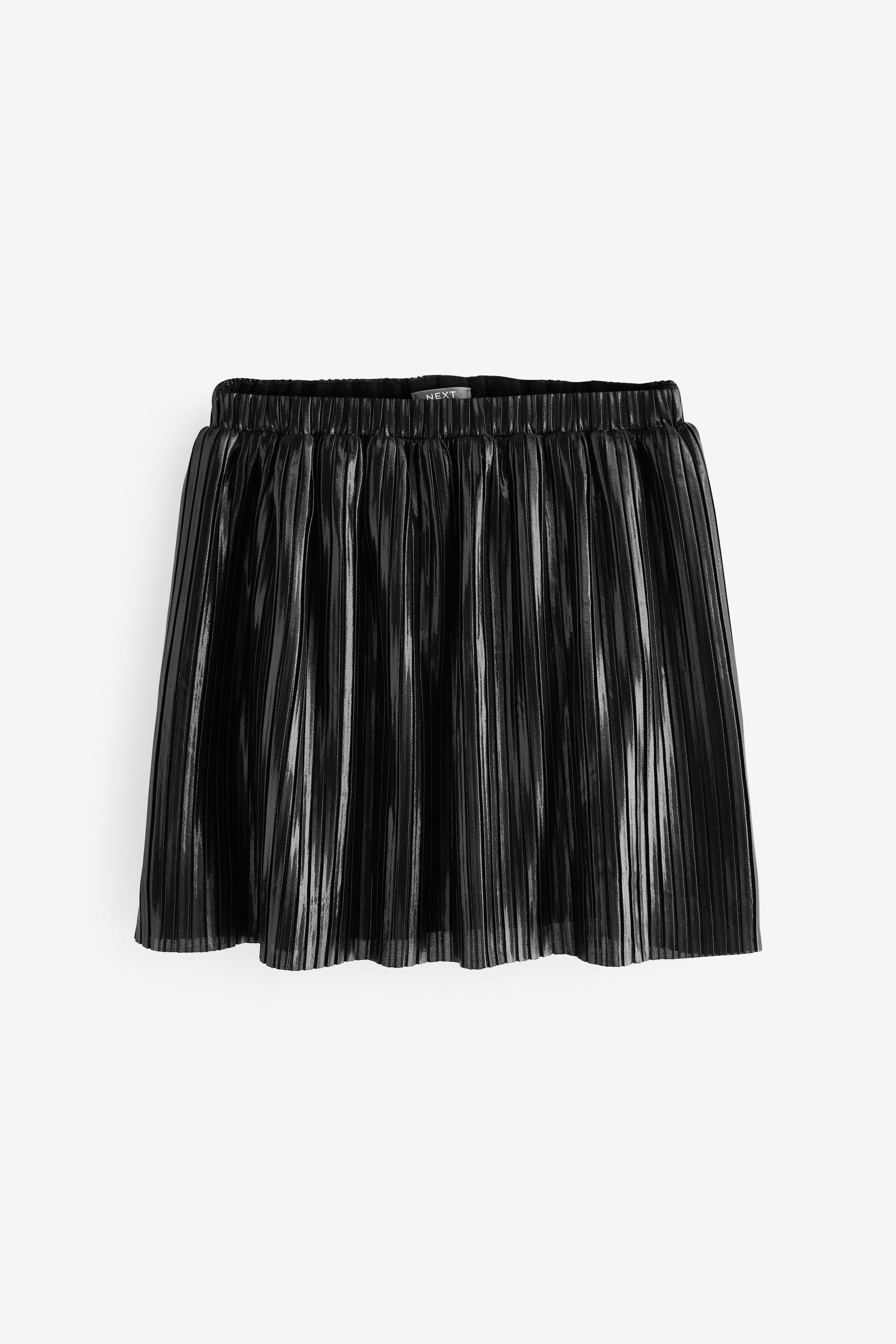 Black Metallic Pleat Skirt (3-16yrs)