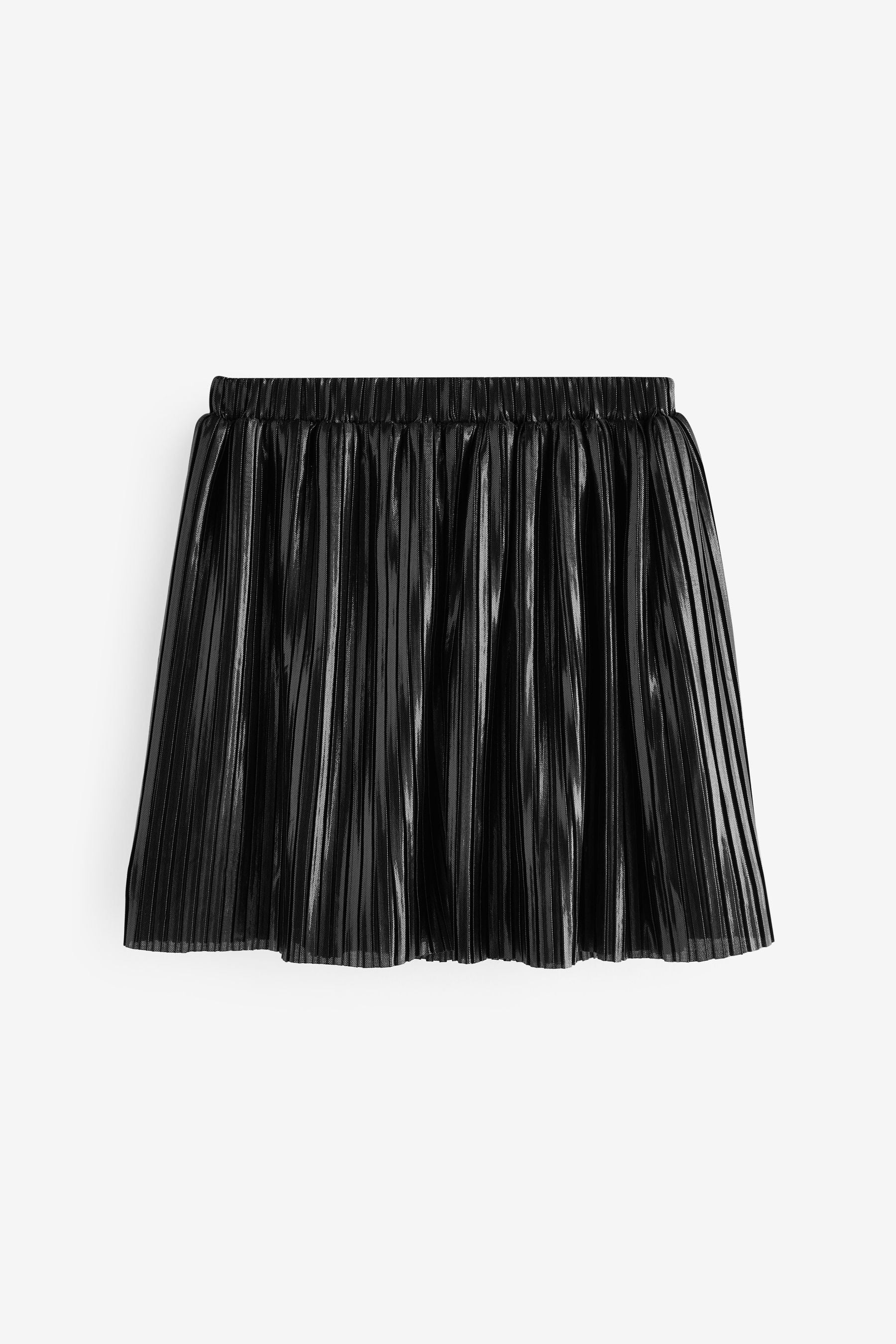 Black Metallic Pleat Skirt (3-16yrs)