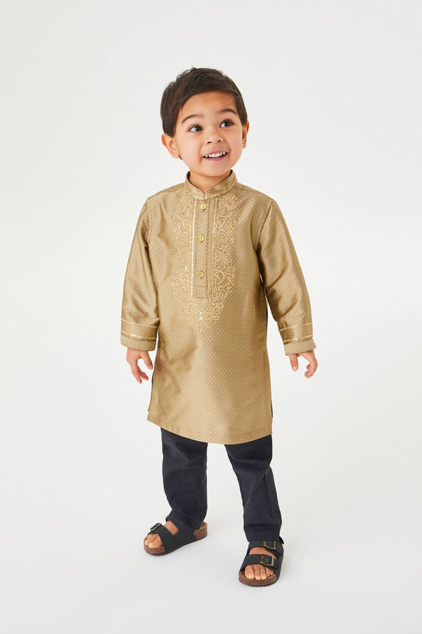 Gold Embroidered Boys Kurta (3mths-7yrs)