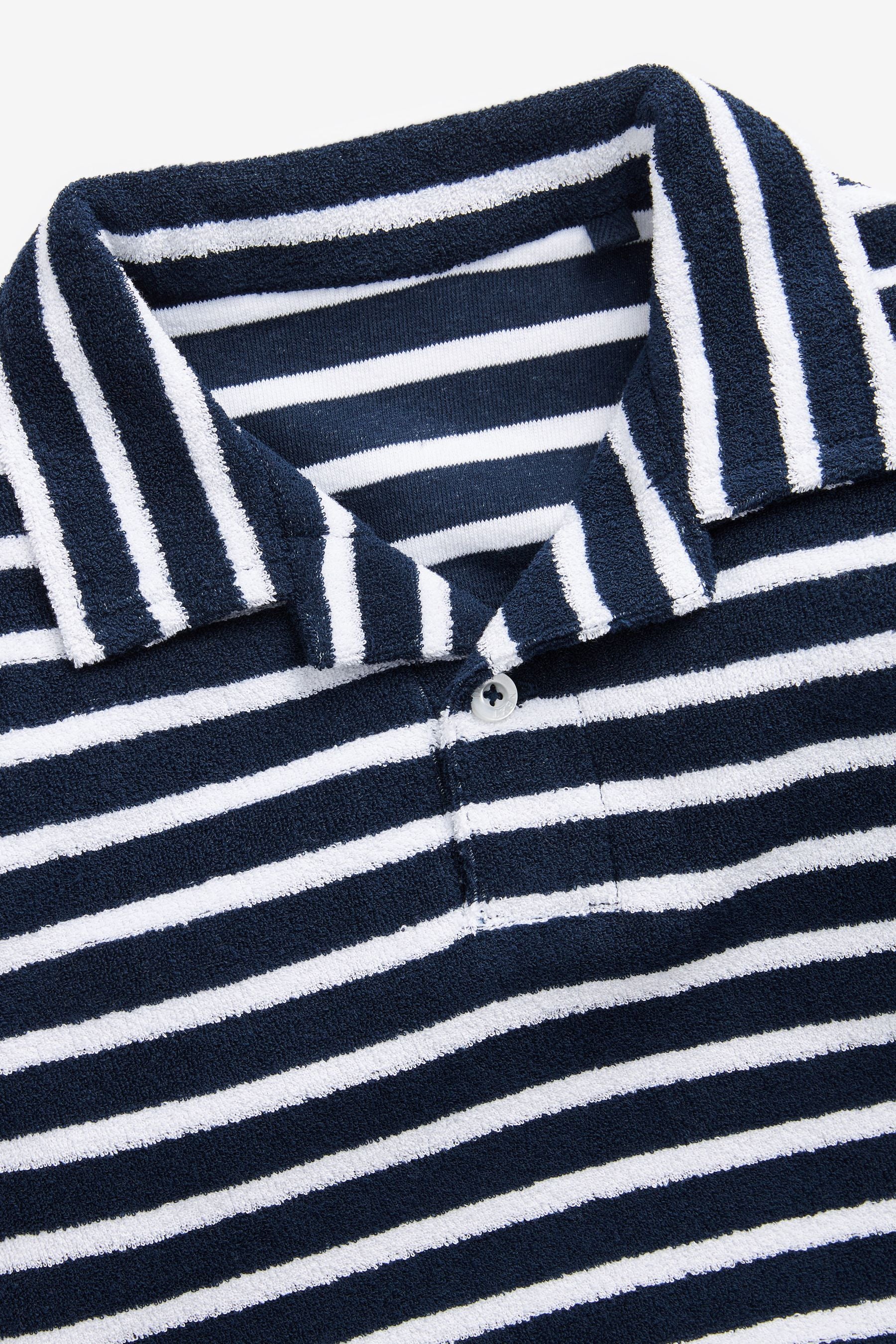 Navy/White Stripe Towelling Revere Polo and Short Set (3mths-7yrs)