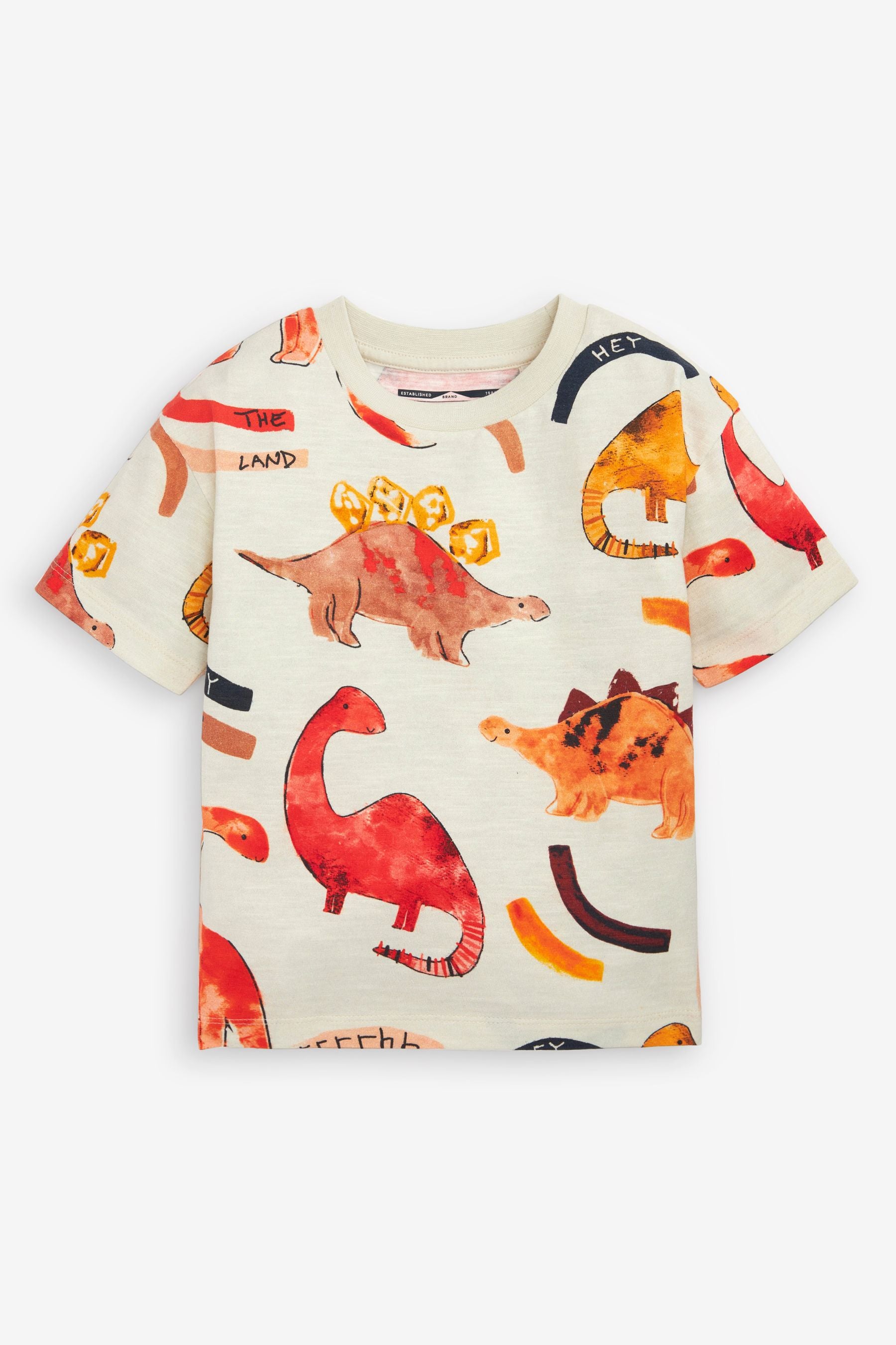 Orange Dino Oversized All Over Print T-Shirt (3mths-7yrs)