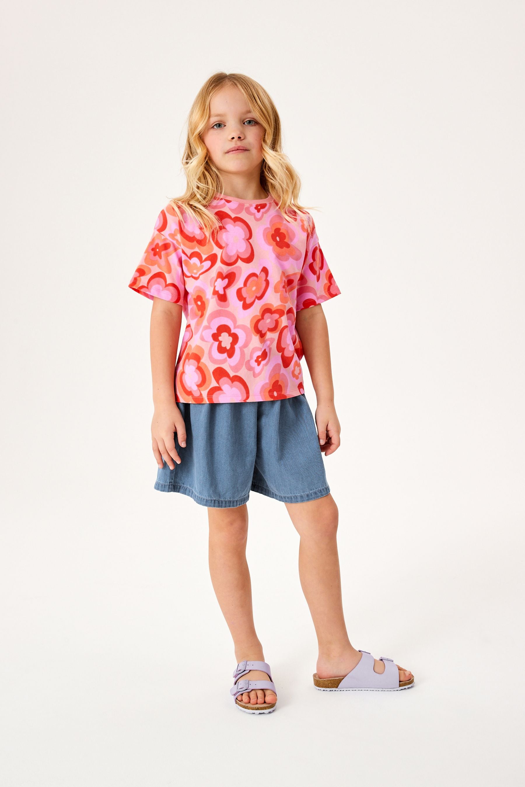 Orange Floral Relaxed Fit T-Shirt (3-16yrs)