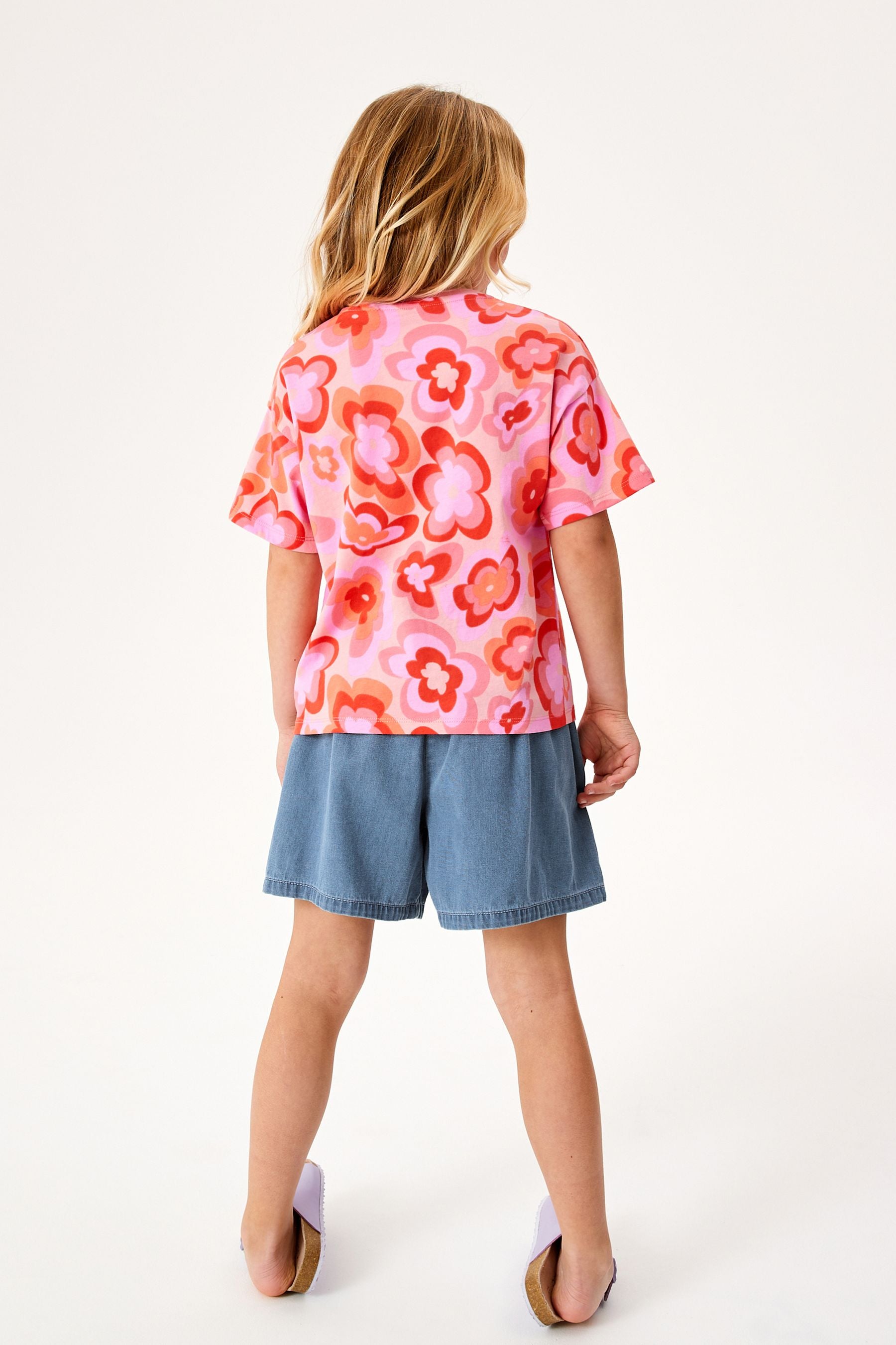 Orange Floral Relaxed Fit T-Shirt (3-16yrs)