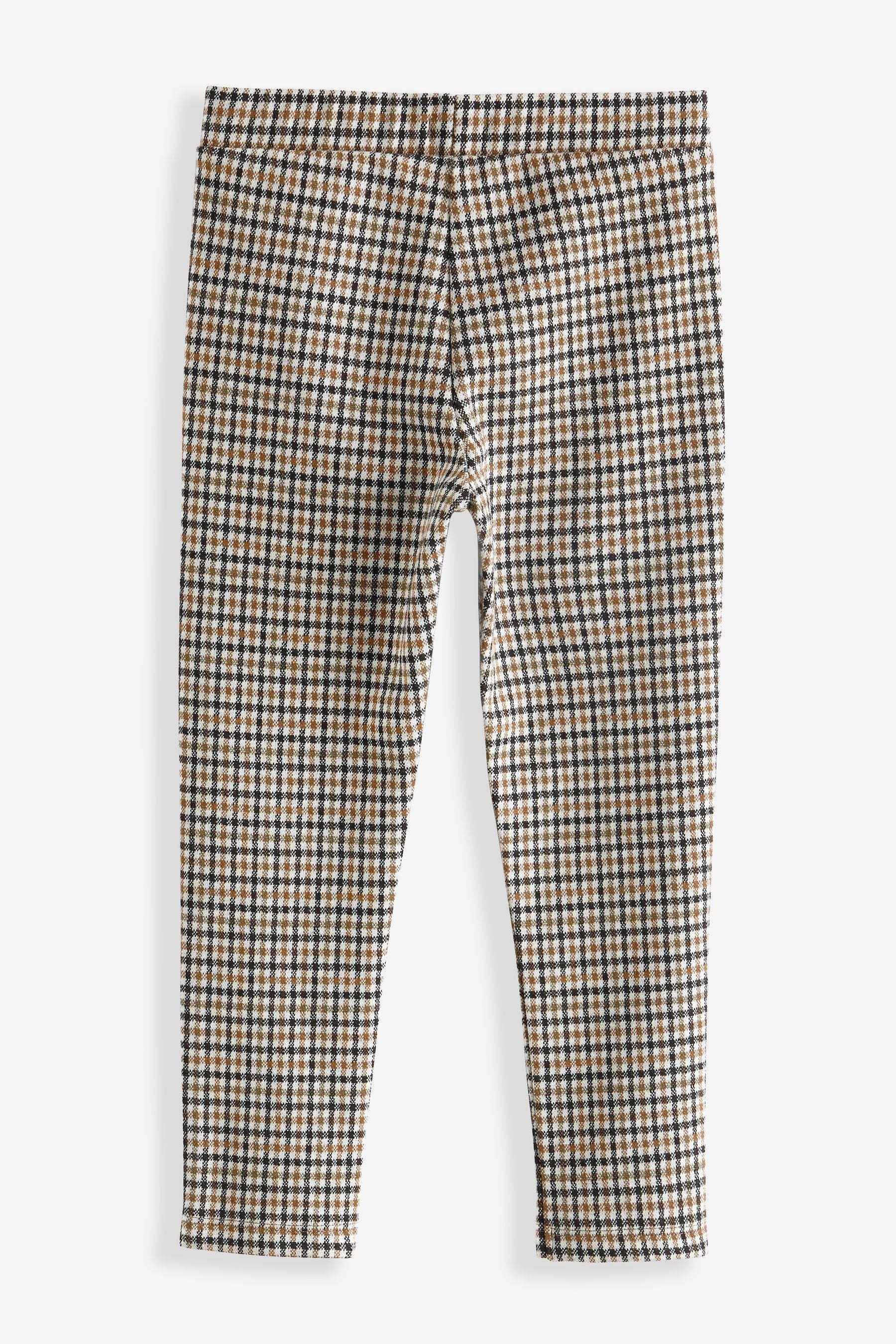 Black/Neutral Heritage Check Printed Leggings (3-16yrs)