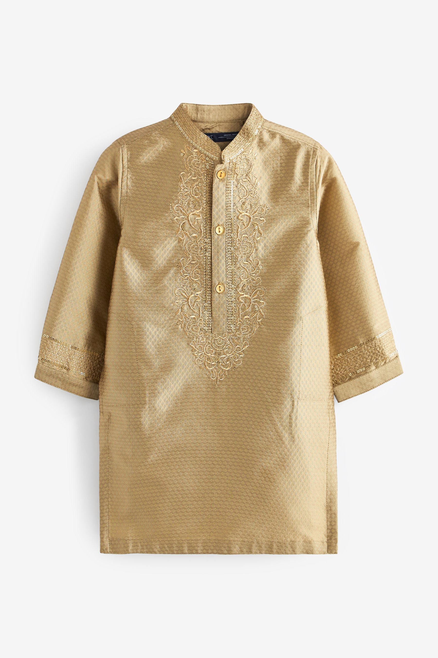 Gold Embroidered Boys Kurta (3mths-7yrs)