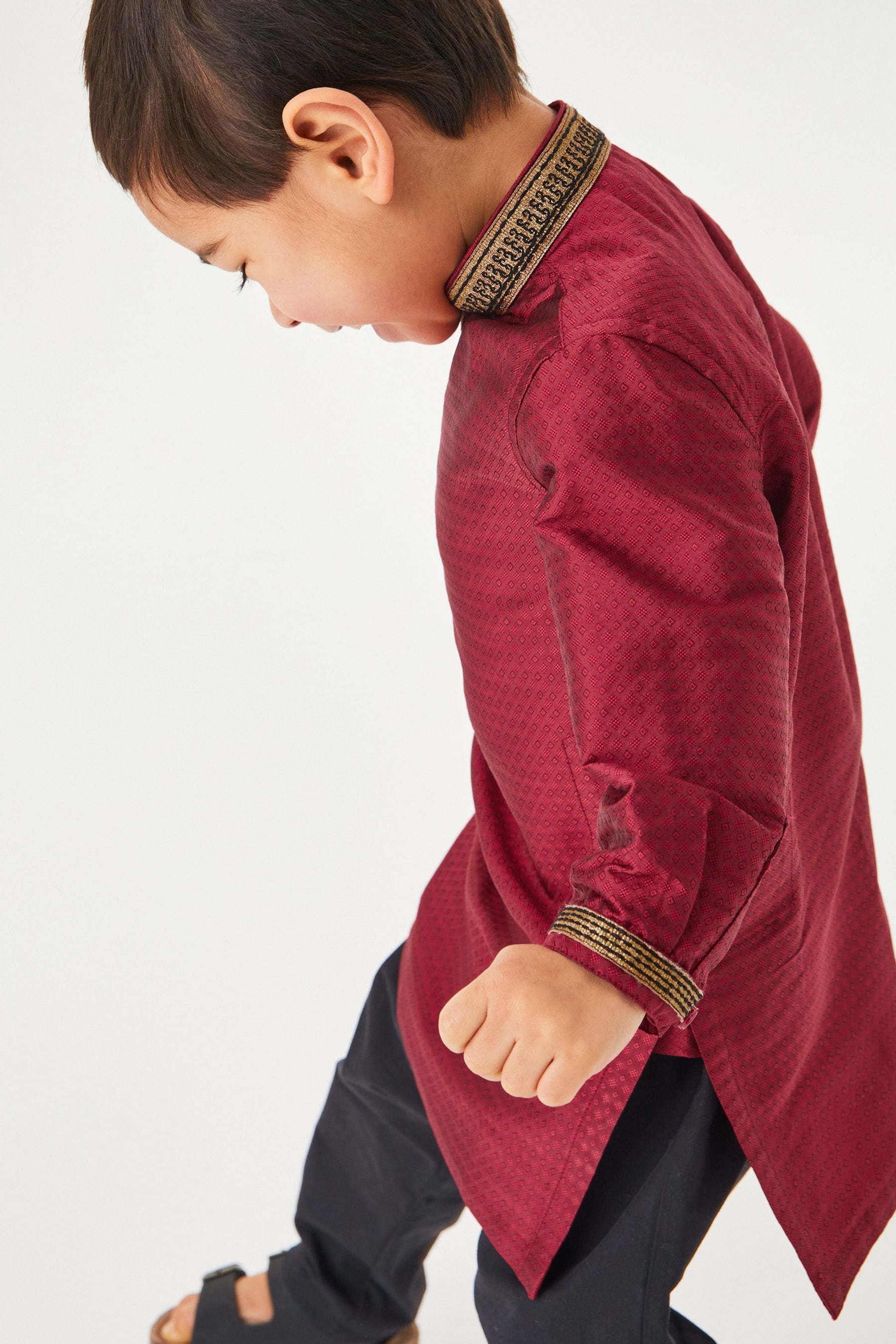 Red Embroidered Boys Kurta (3mths-7yrs)