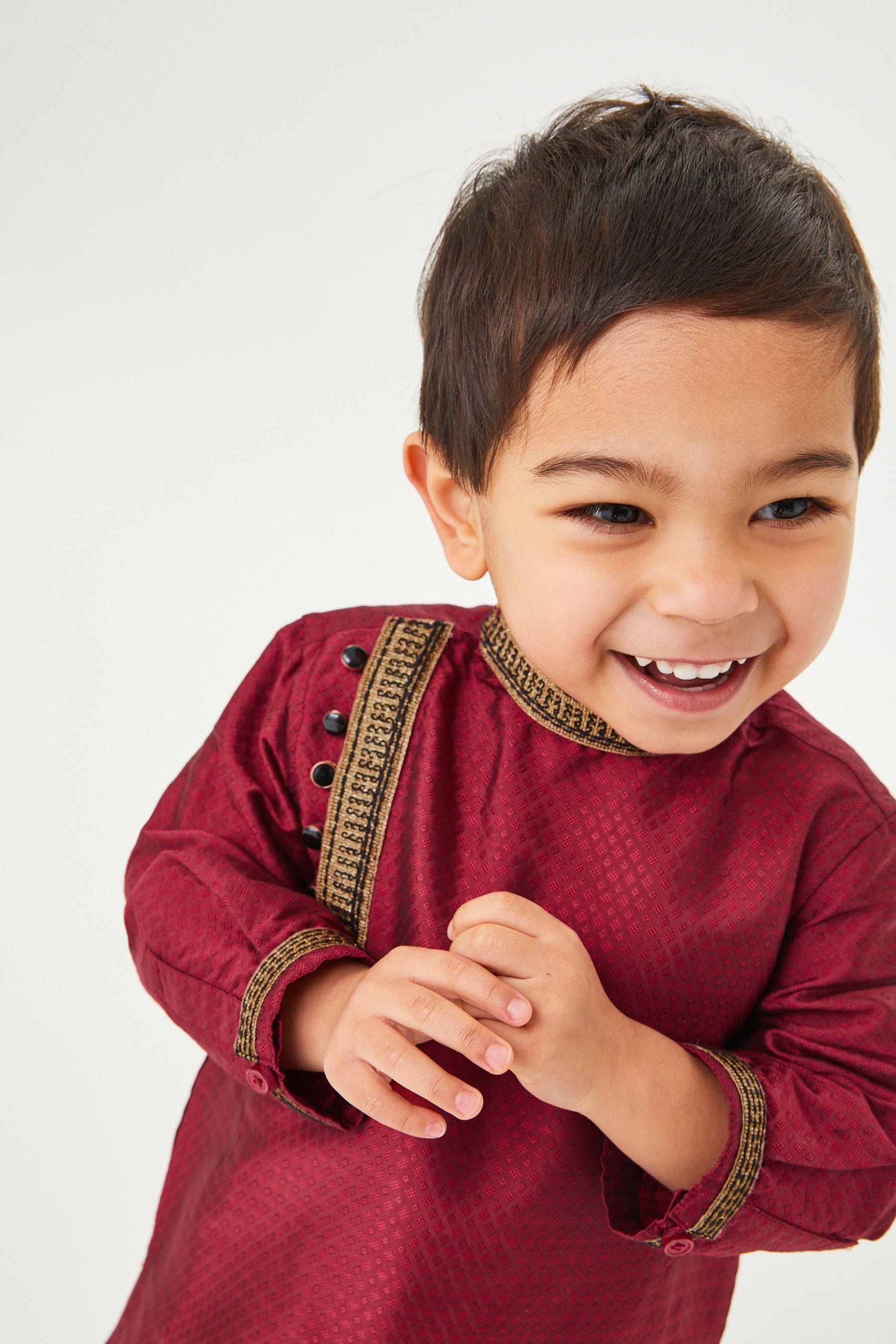 Red Embroidered Boys Kurta (3mths-7yrs)