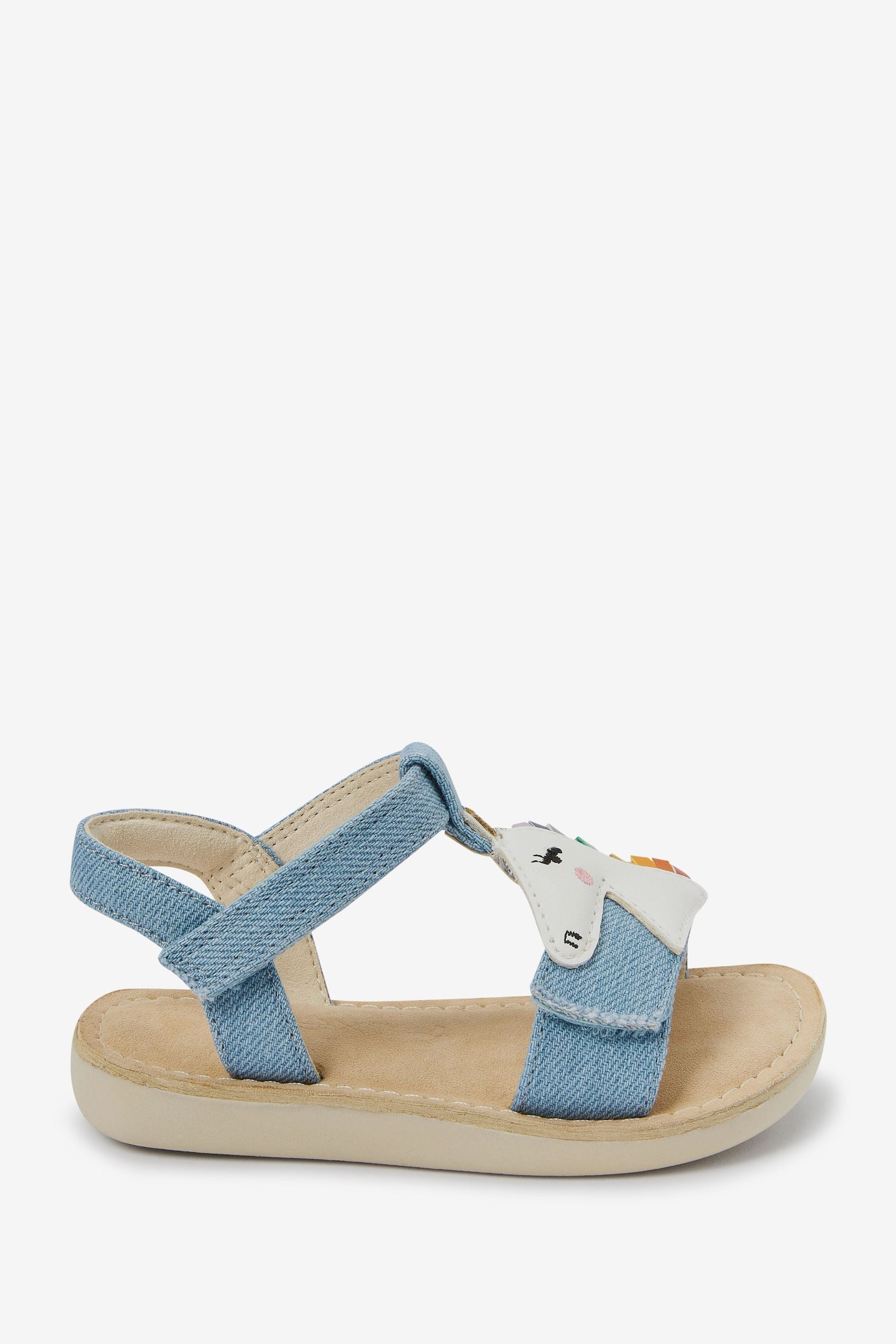 Denim Blue Unicorn Little Luxe Sandals