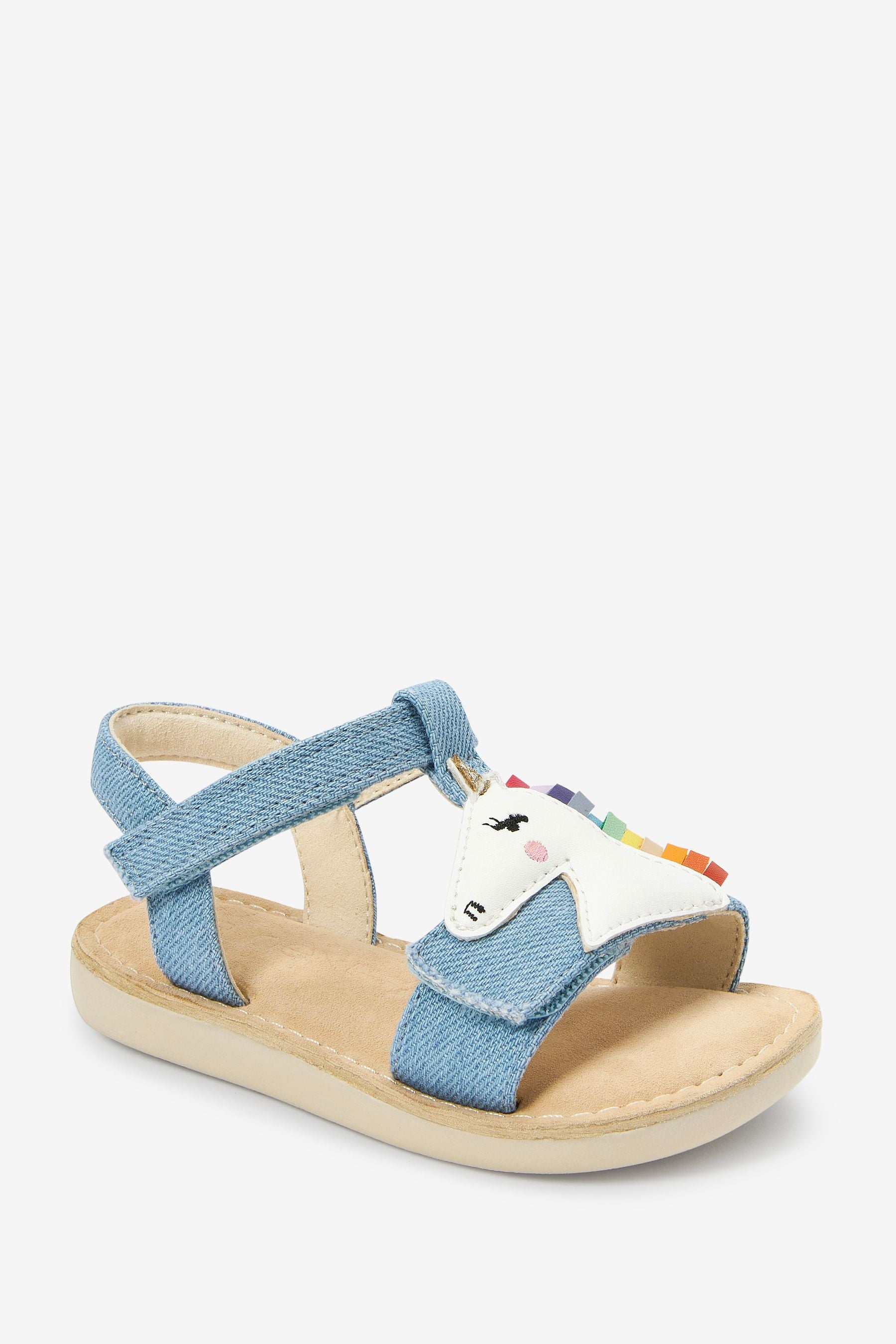 Denim Blue Unicorn Little Luxe Sandals