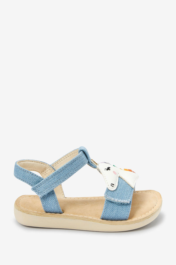 Denim Blue Unicorn Little Luxe Sandals