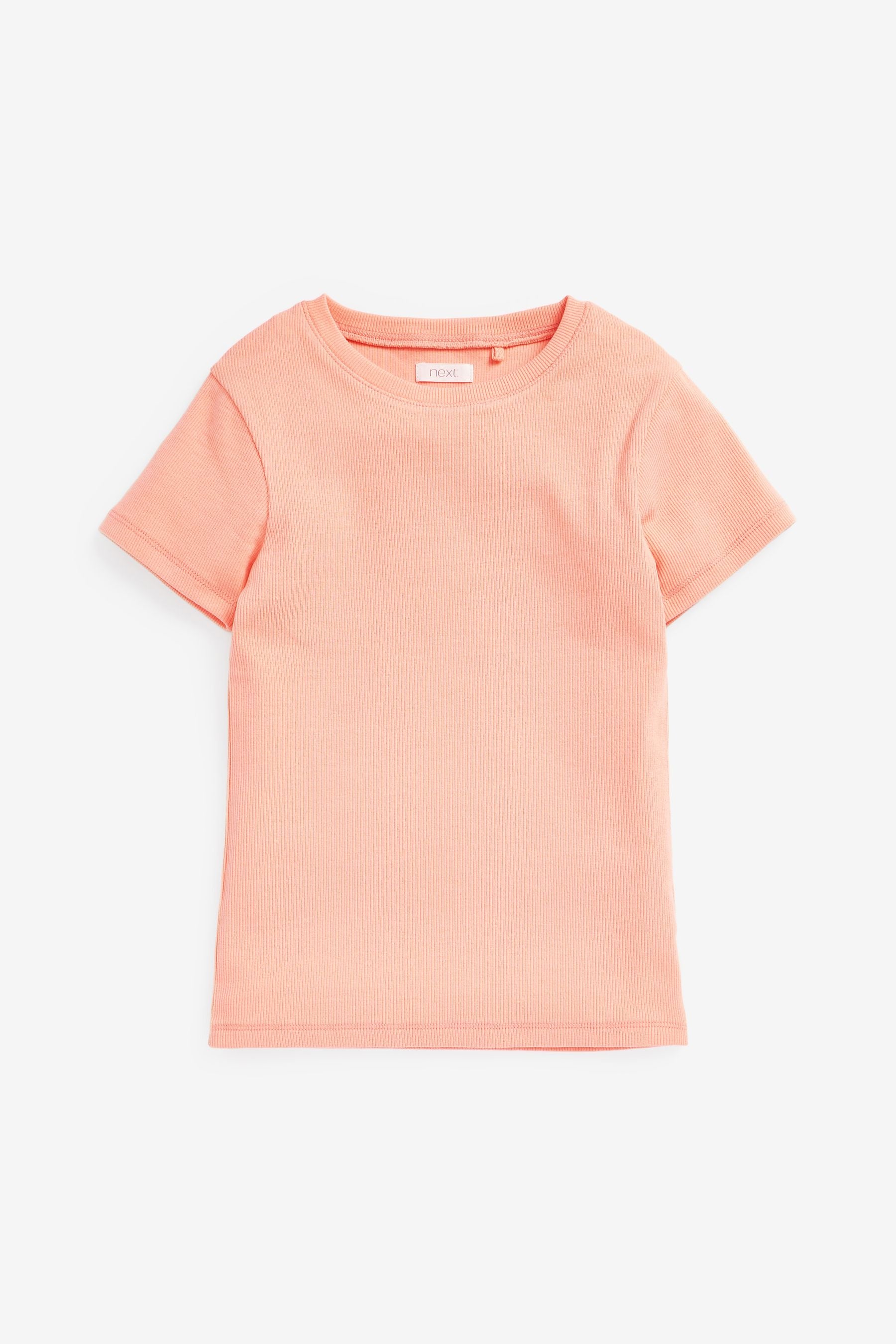 Pastel 4 Pack Ribbed T-Shirts (3-16yrs)