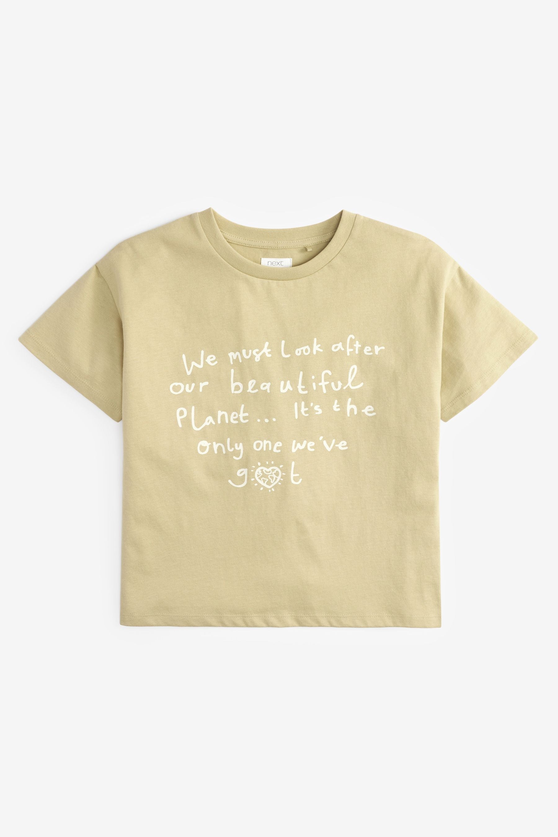 Lemon Yellow/Pink 3 Pack Positive Earth Slogan T-Shirts (3-16yrs)