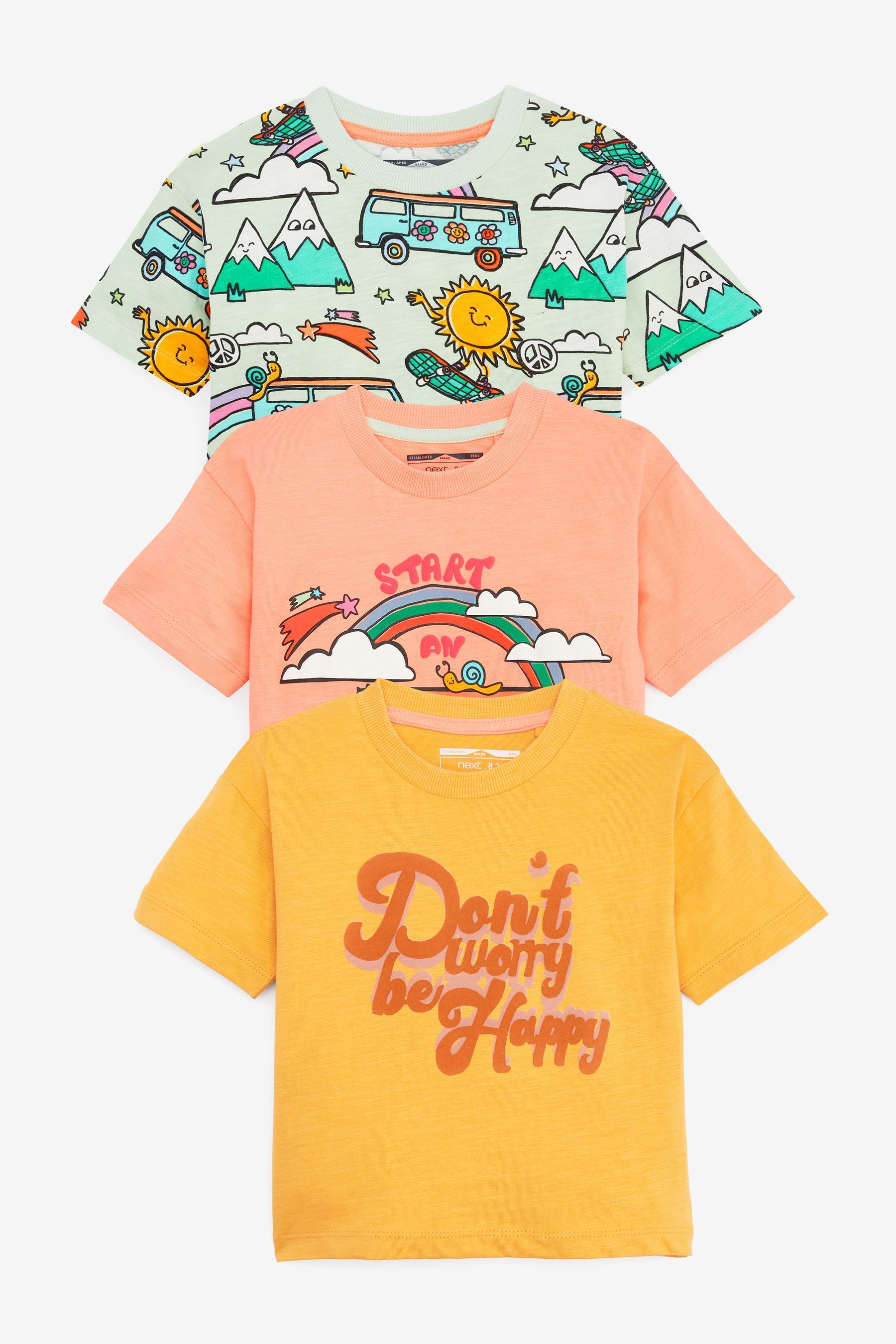 Multi Campervan 3 Pack Oversized T-Shirts (3mths-7yrs)