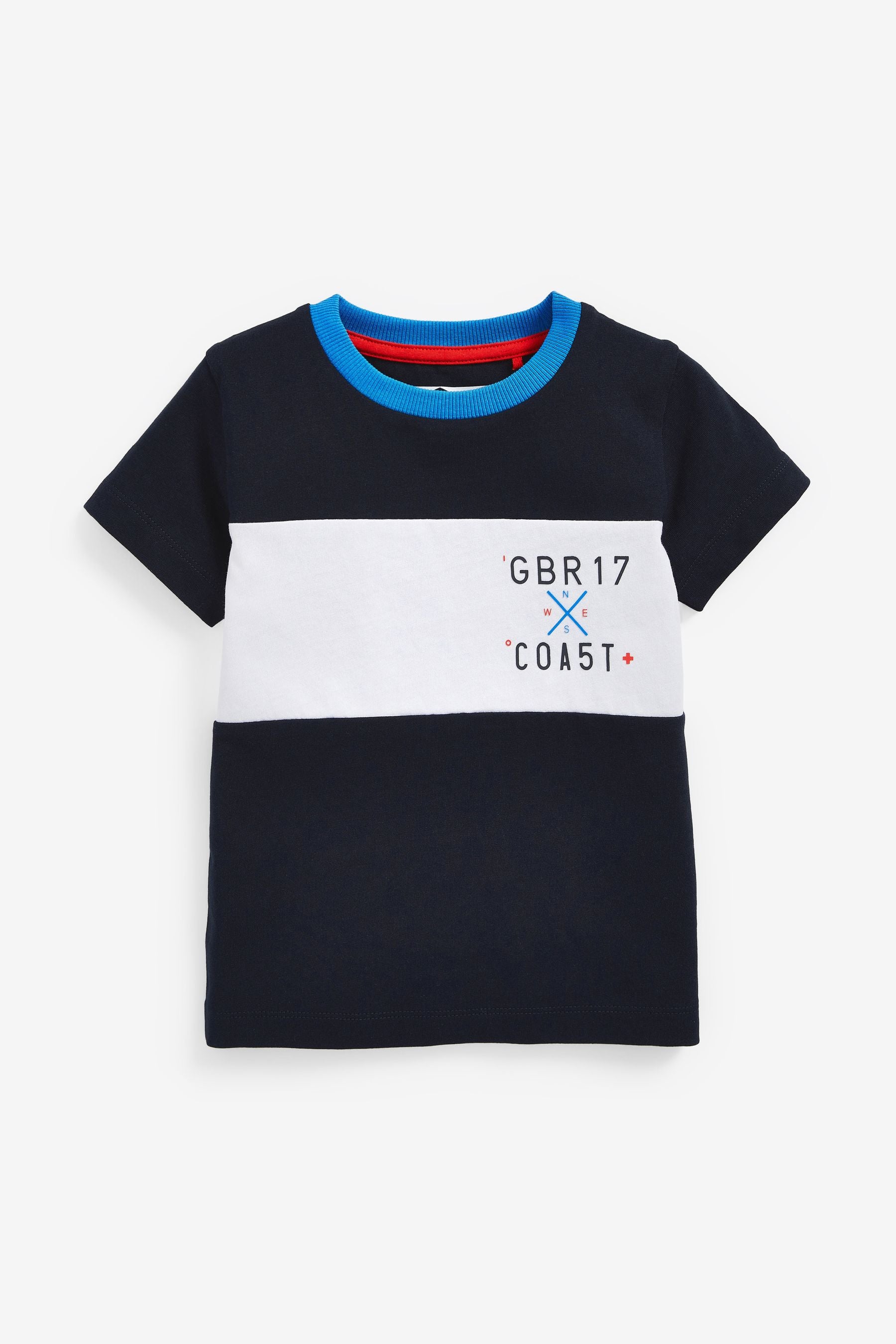 Blue Colourblock 3 Pack Colourblock T-Shirts (3mths-7yrs)