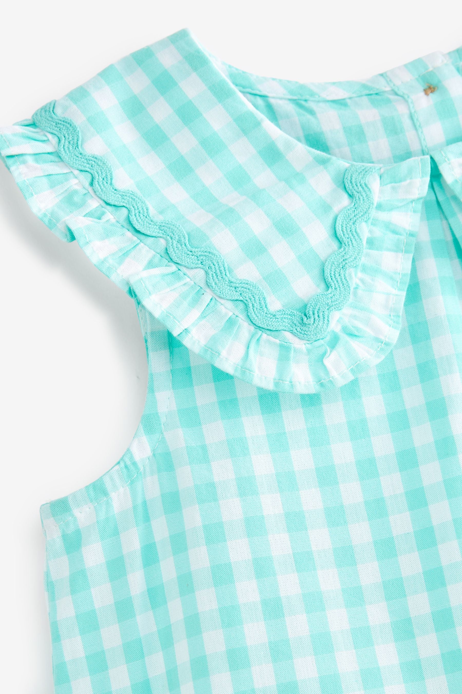 Mint Green Gingham Cotton Collar Blouse (3mths-8yrs)