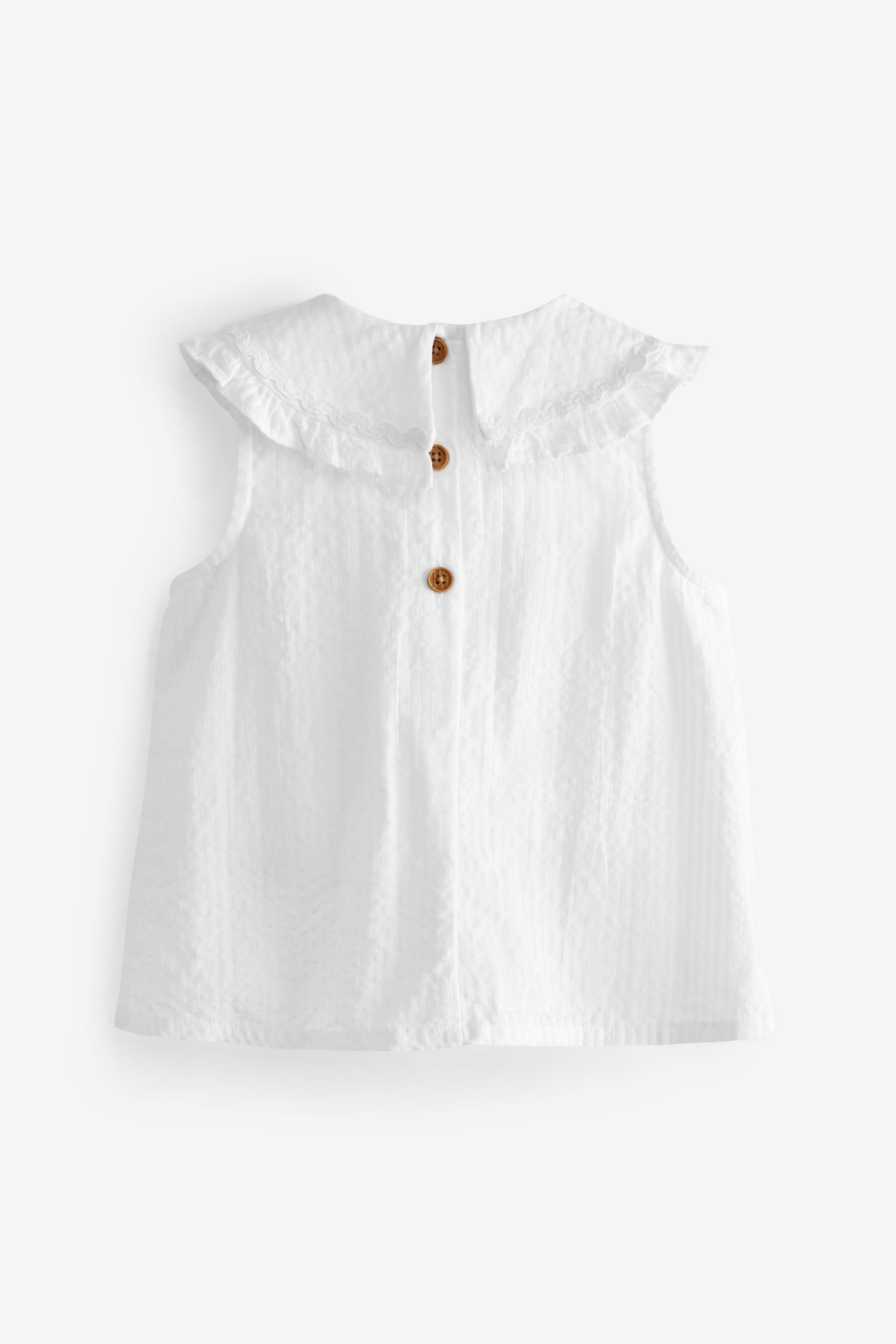 White Stripe Cotton Collar Blouse (3mths-8yrs)
