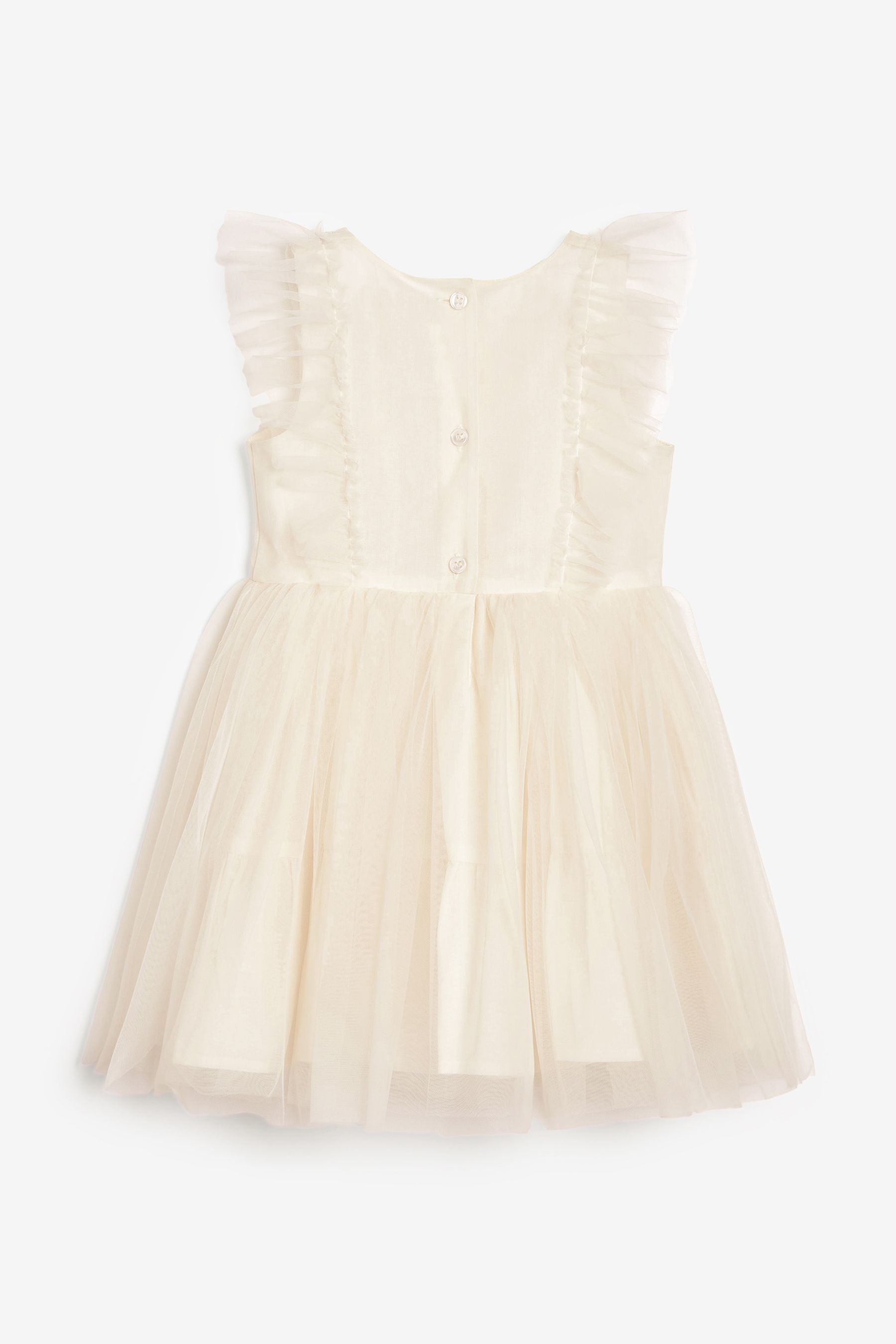 Cream Mesh Party Dress (3mths-8yrs)