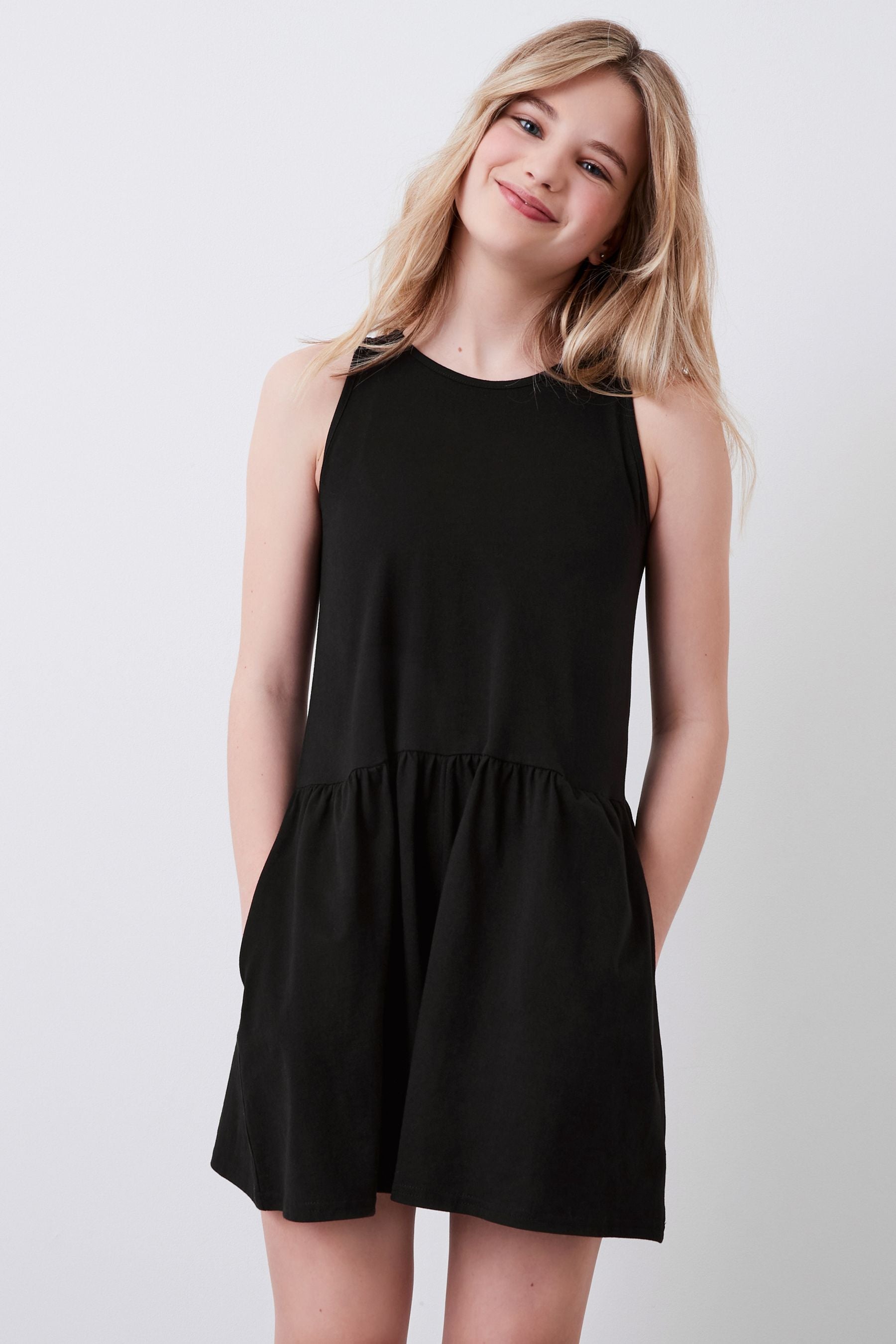 Black Strappy Playsuit (3-16yrs)