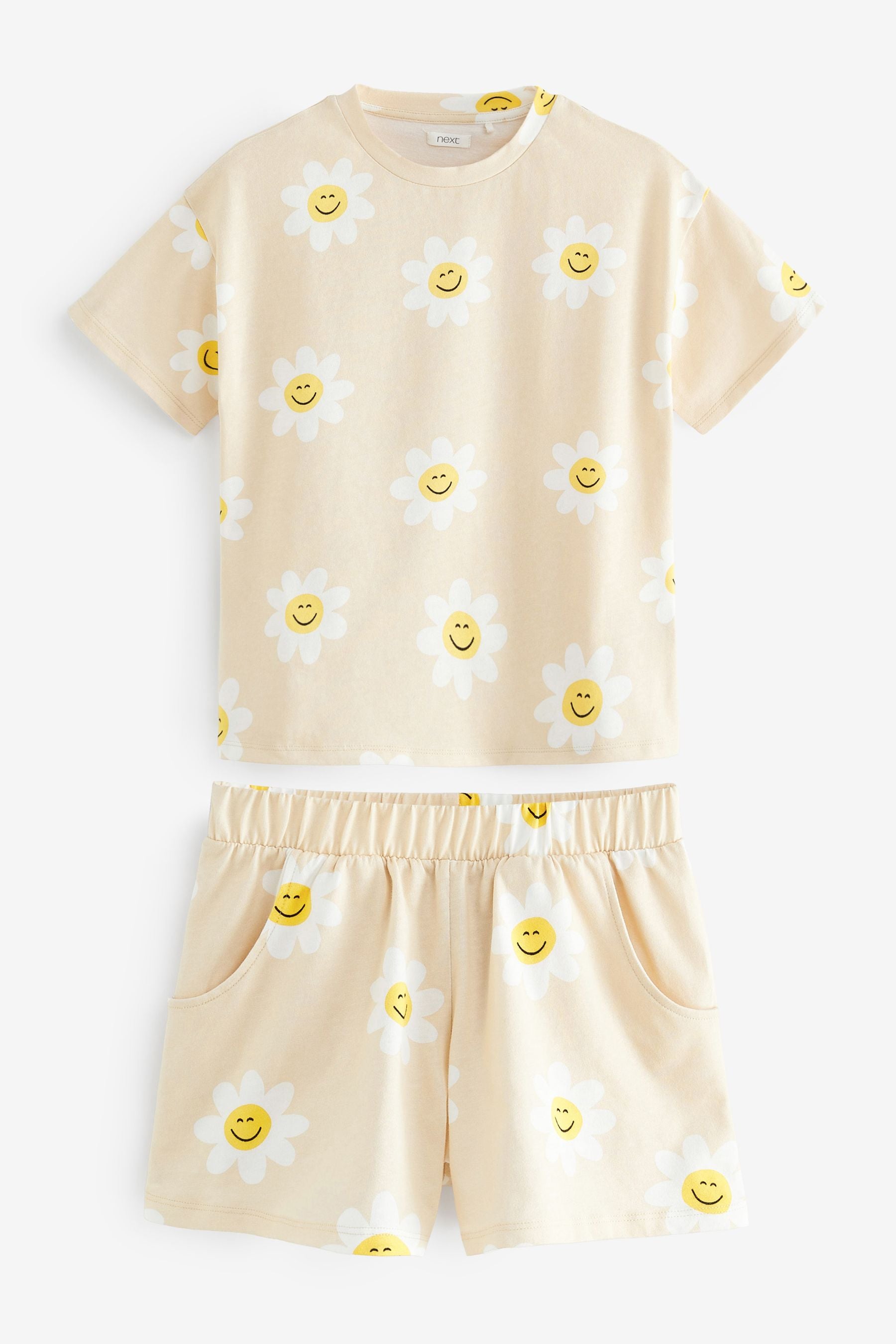 Ecru Cream Daisy Shorts Set (3-16yrs)