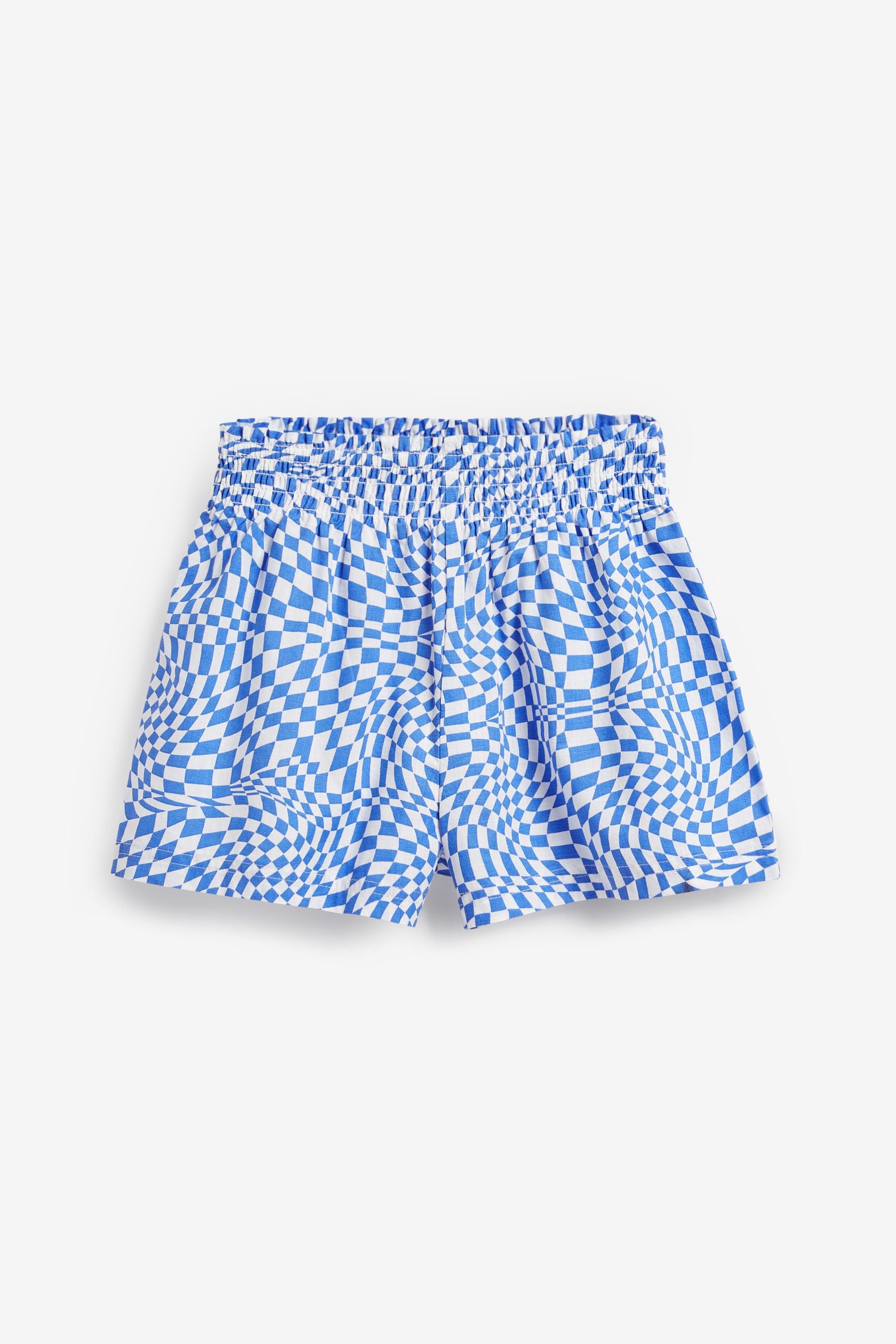 Blue Checkerboard Woven Button Through Pyjamas (3-16yrs)