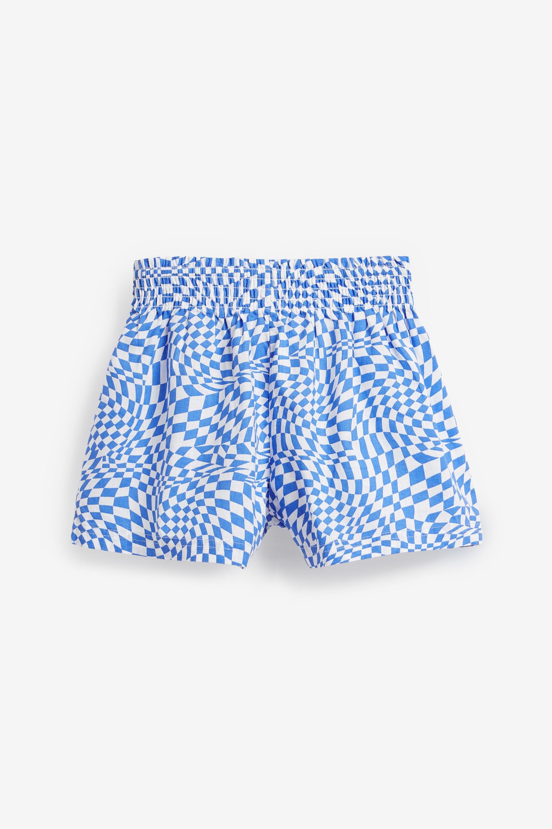 Blue Checkerboard Woven Button Through Pyjamas (3-16yrs)