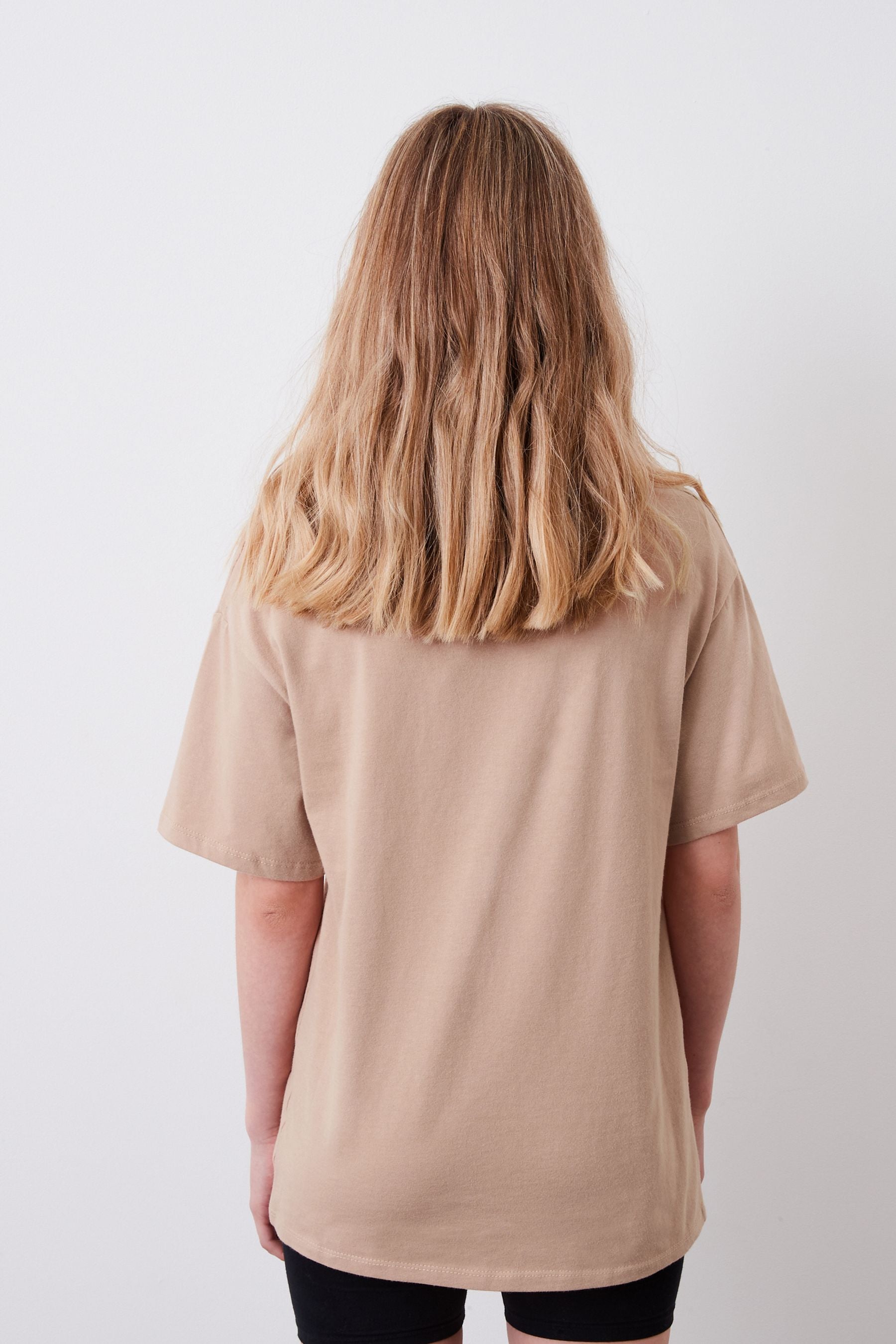 Neutral brown Flower Slogan T-Shirt (3-16yrs)