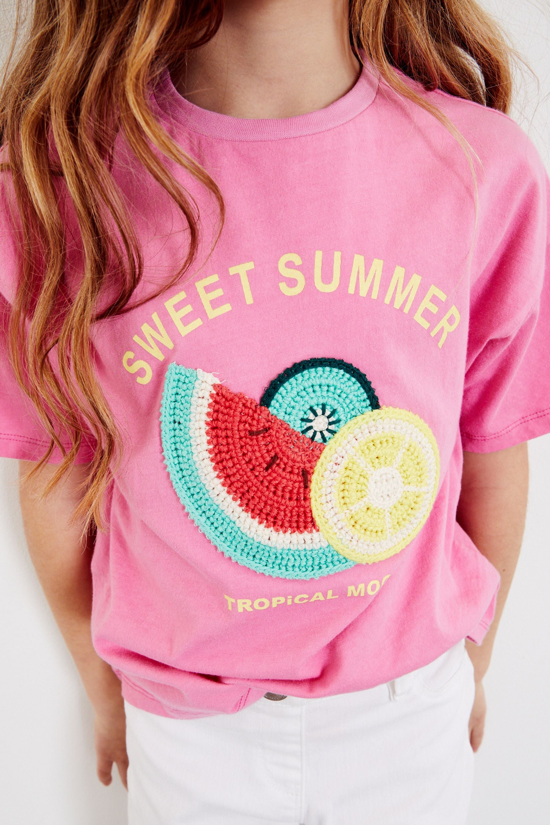 Pink Crochet Fruit T-Shirt (3-16yrs)