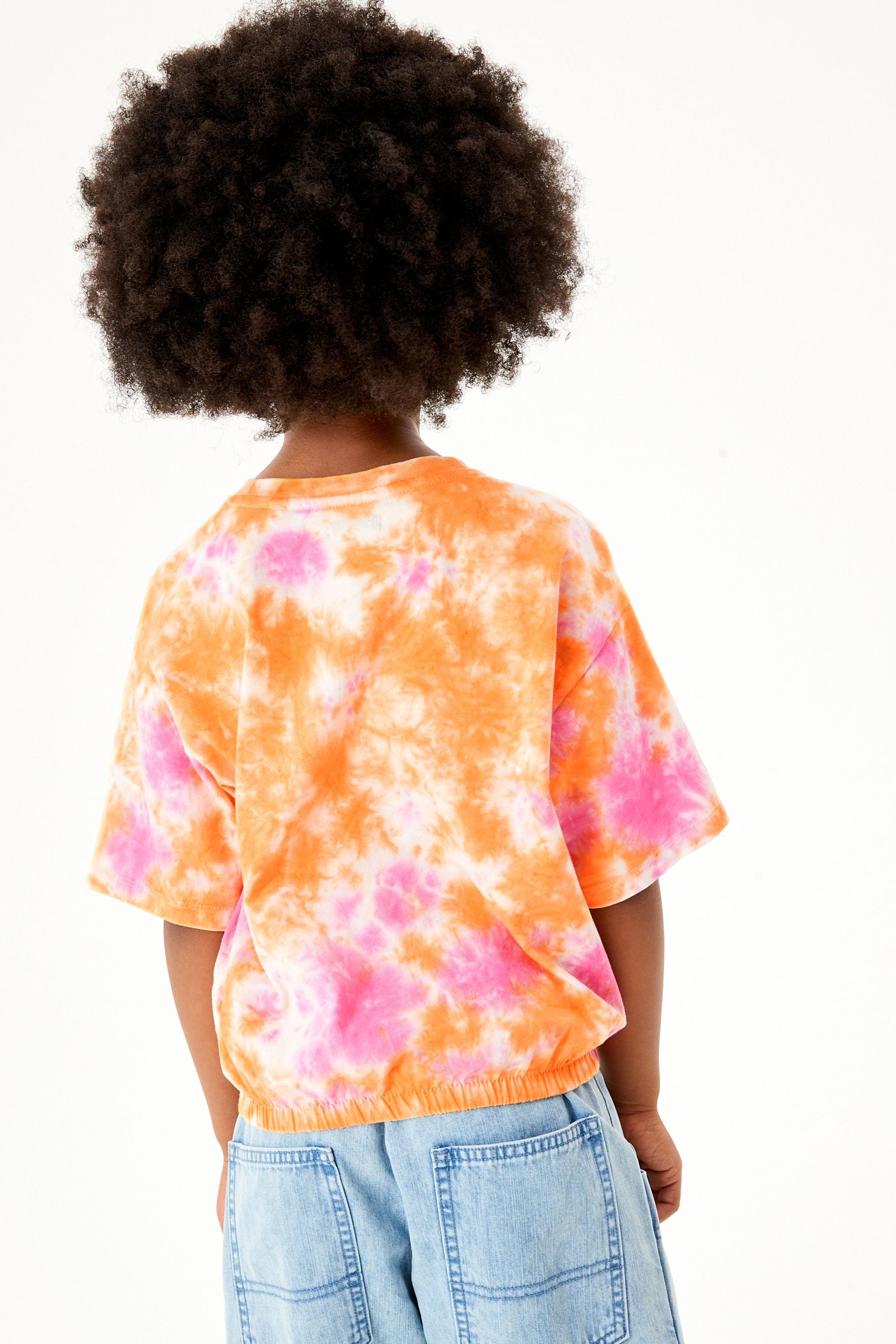 Orange Tie Dye Embroidered T-Shirt (3-16yrs)